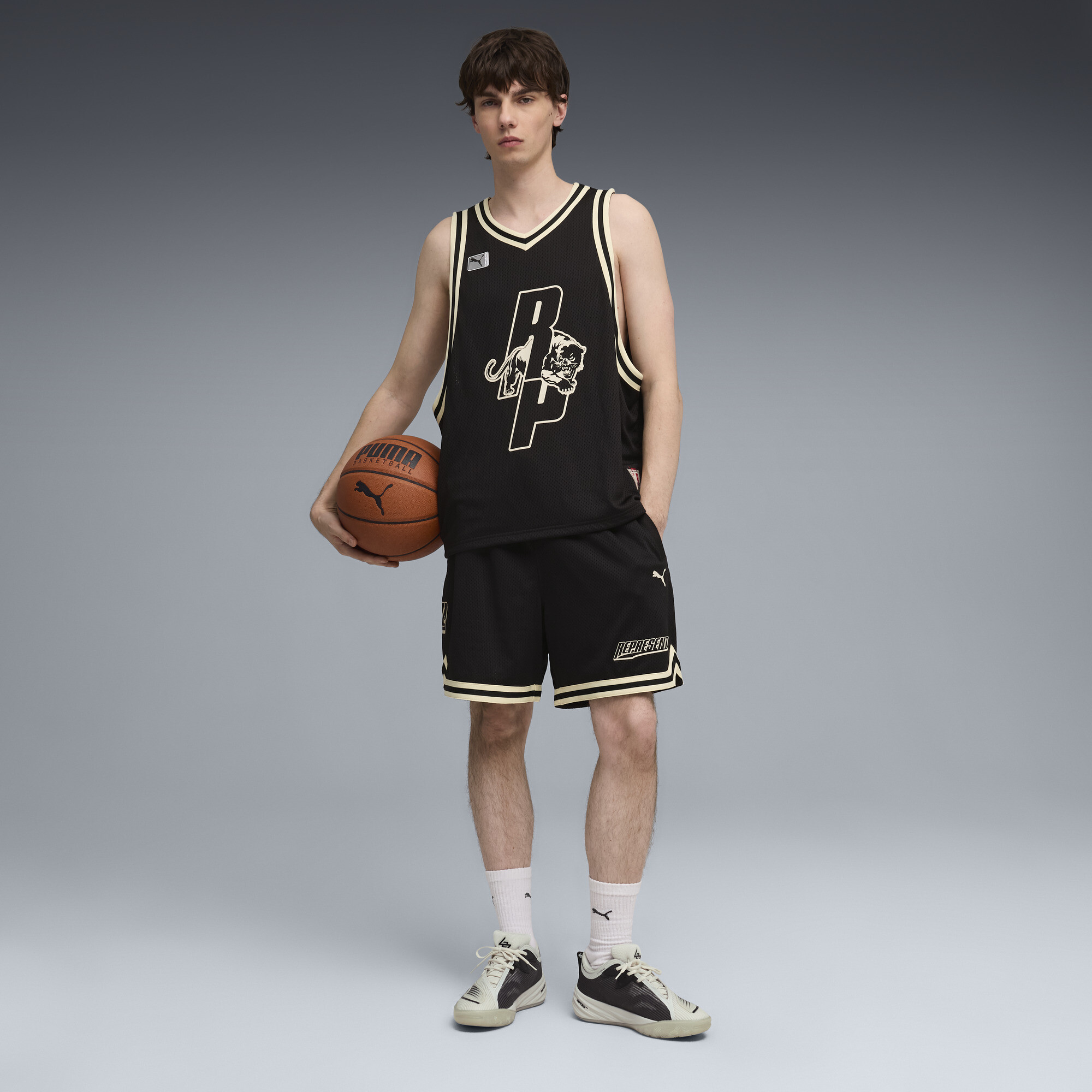 PUMA x REPRESENT All-Pro NITRO™ 2 sneakers uniseks, Zwart/Grijs, Maat 46 thumbnail 6