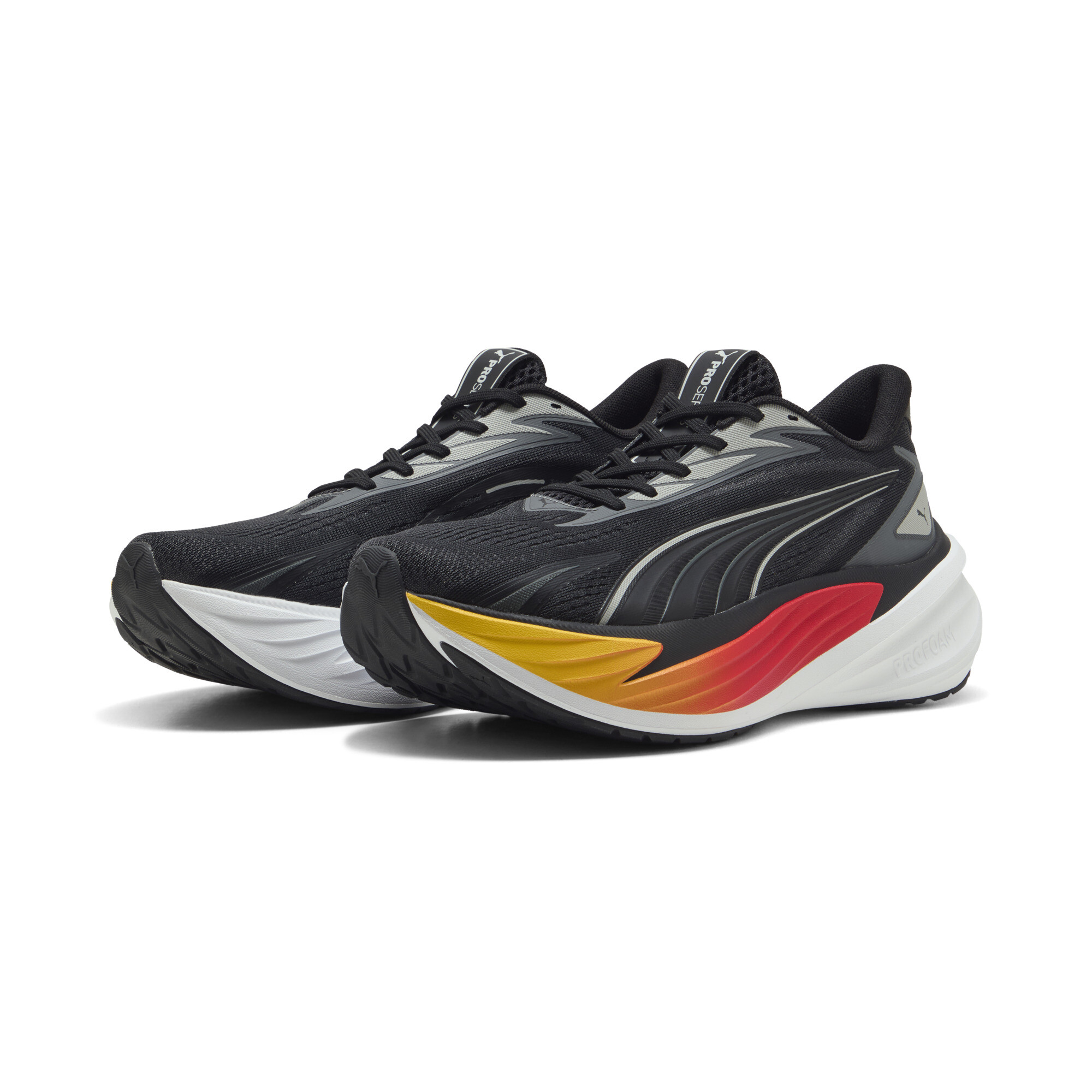 PUMA Maxima Pro uniseks hardloopschoenen, Zwart/Rood/Geel, Maat 44,5 thumbnail 6