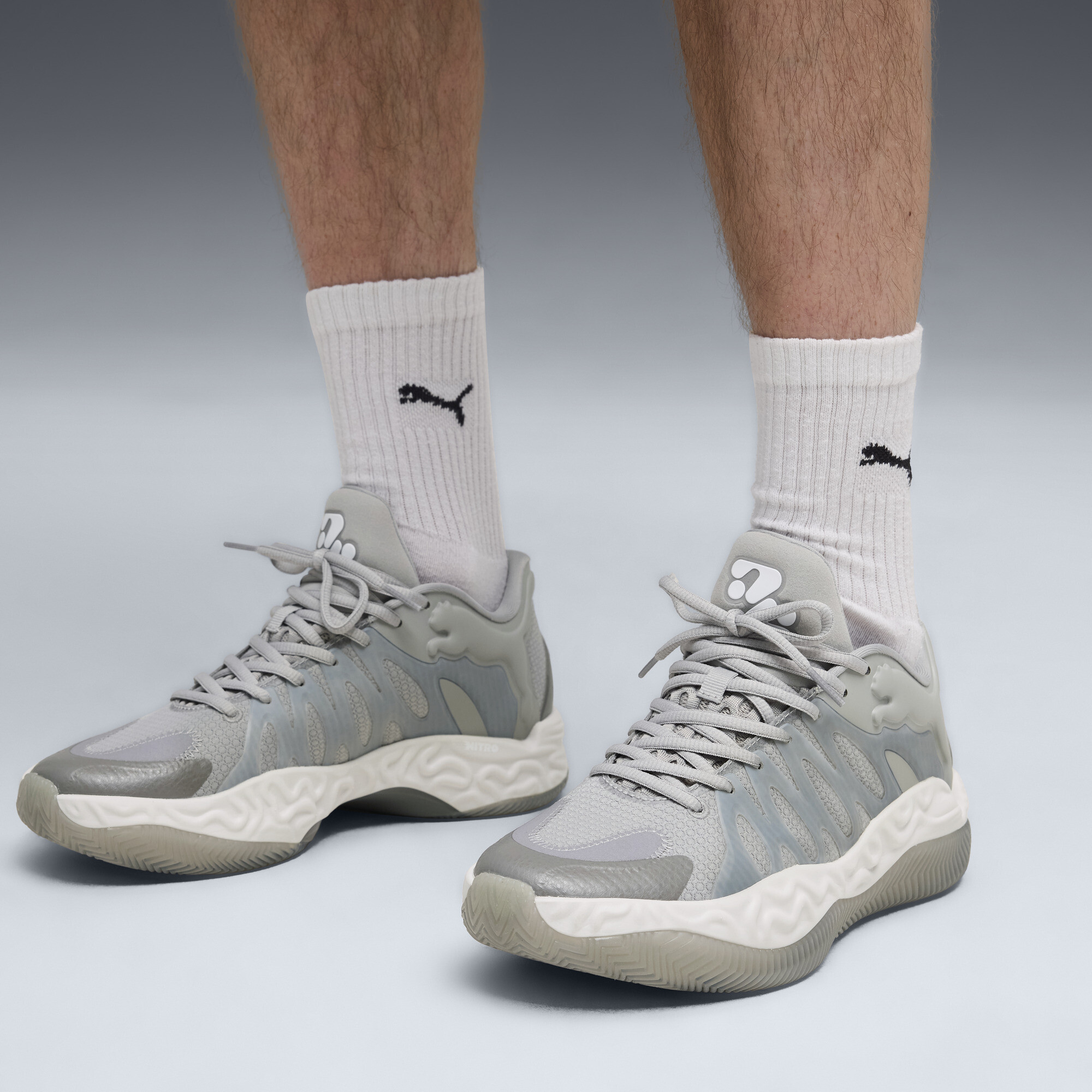 PUMA HALI 1 SMOKE uniseks basketbalschoenen, Grijs, Maat 48 thumbnail 8