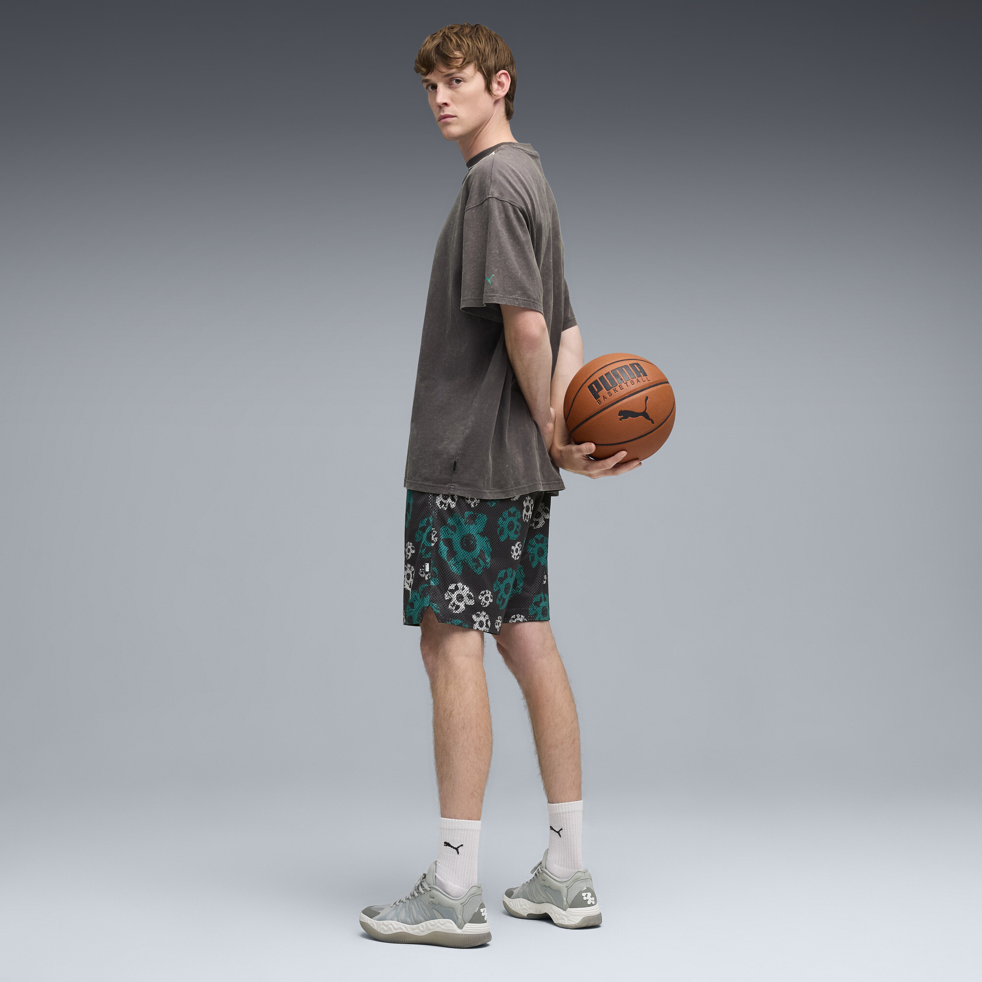 PUMA HALI 1 SMOKE uniseks basketbalschoenen, Grijs, Maat 48 thumbnail 7