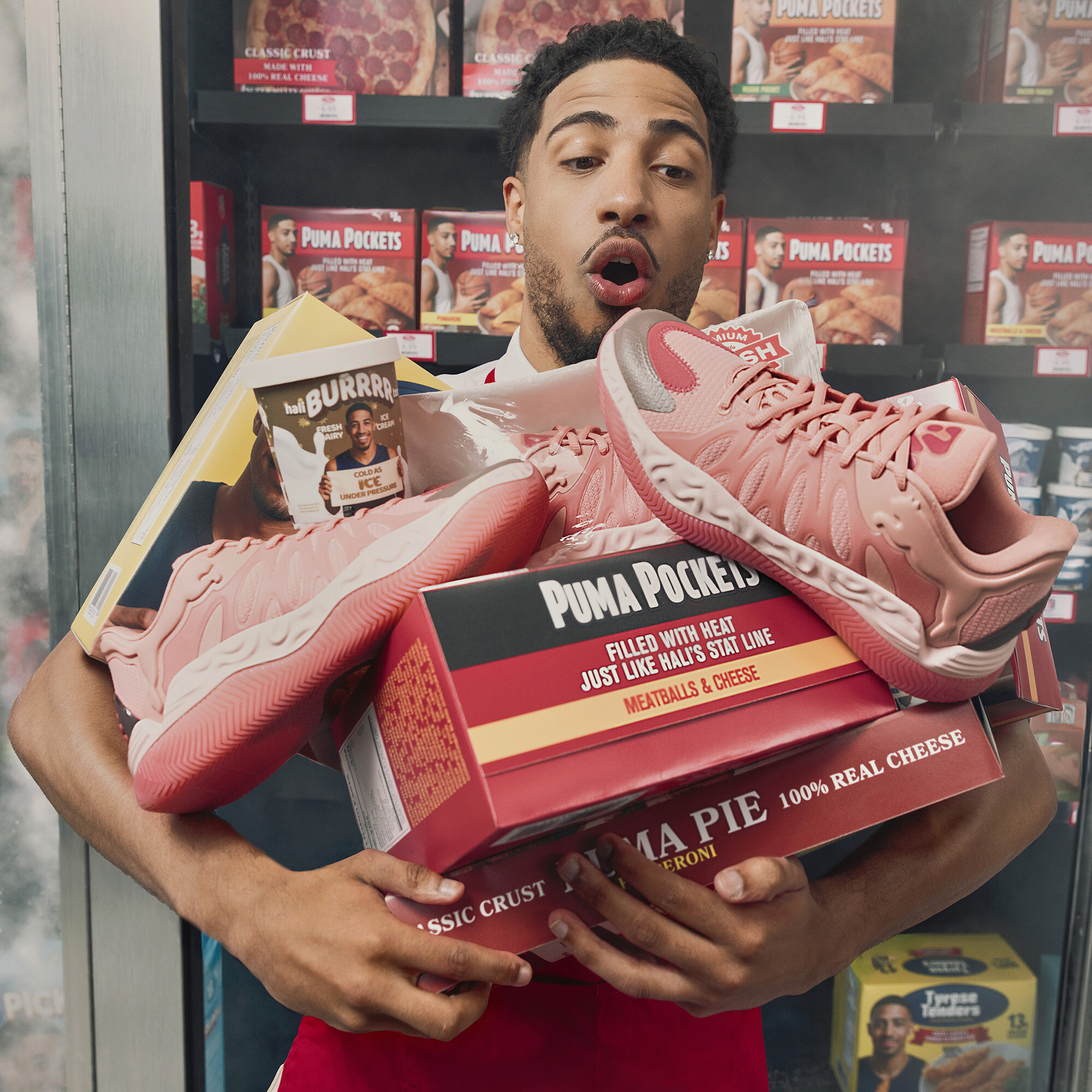 PUMA HALI 1 basketbalschoenen, Roze, Maat 38 thumbnail 3