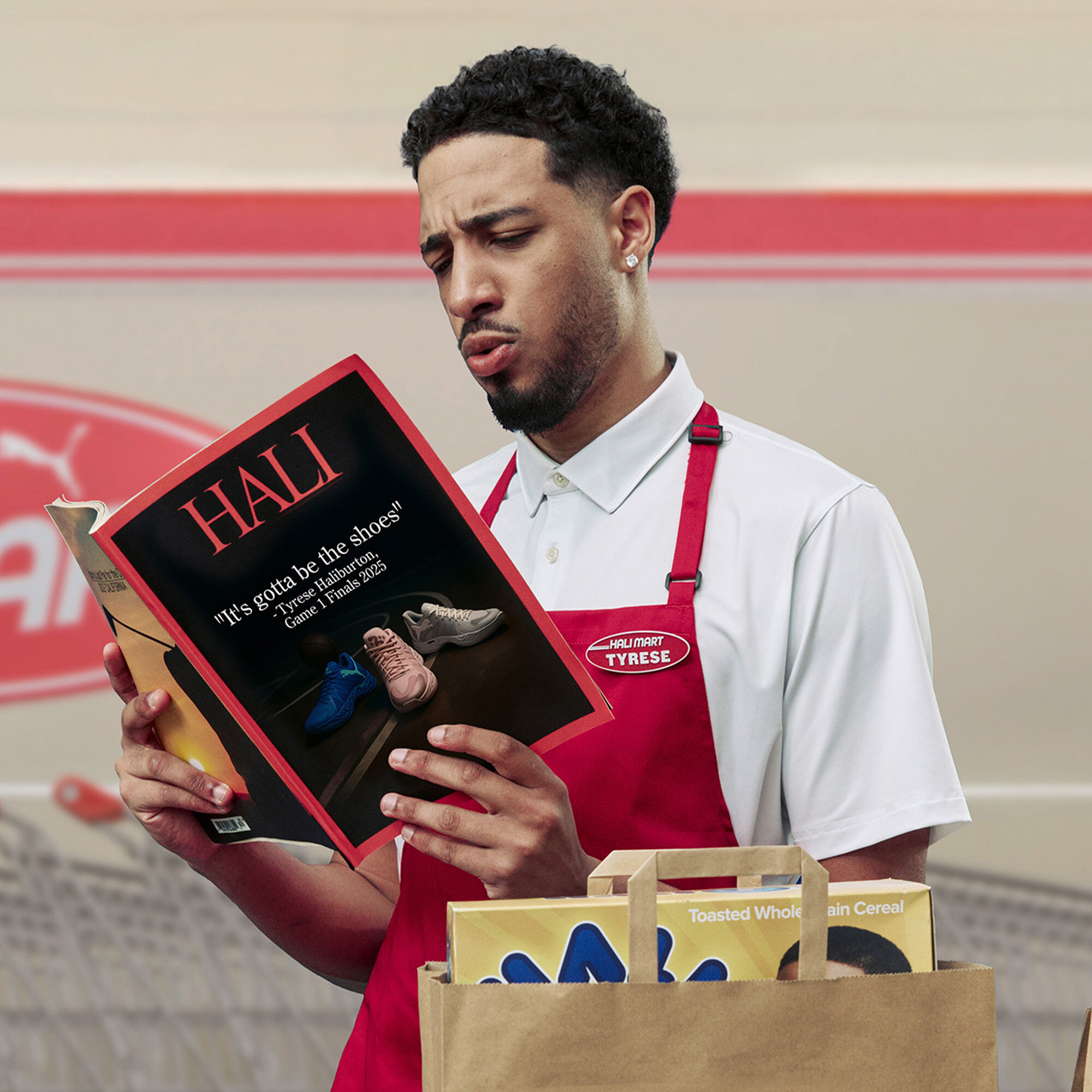 PUMA HALI 1 SMOKE basketbalschoenen, Grijs, Maat 37,5 thumbnail 3