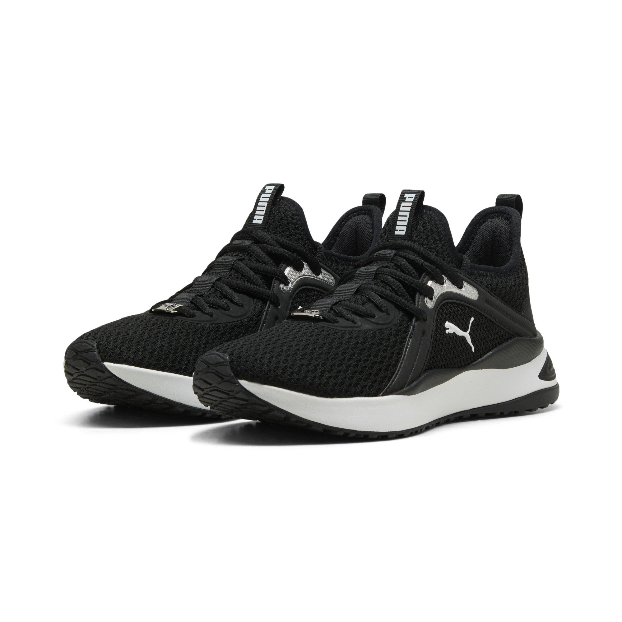 PUMA SOFTRIDE Karma sneakers voor Dames, Zwart/Wit/Zilver, Maat 40 thumbnail 6