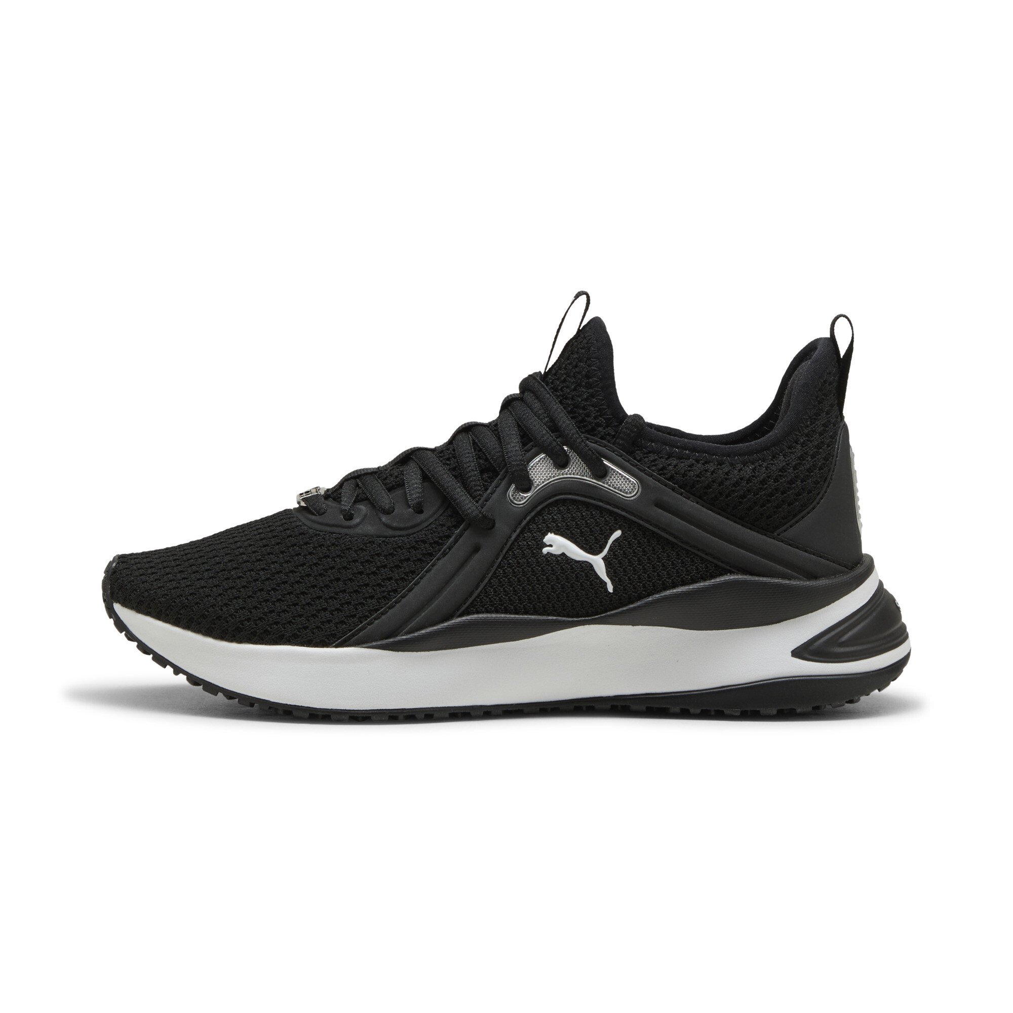 PUMA SOFTRIDE Karma sneakers voor Dames, Zwart/Wit/Zilver, Maat 40