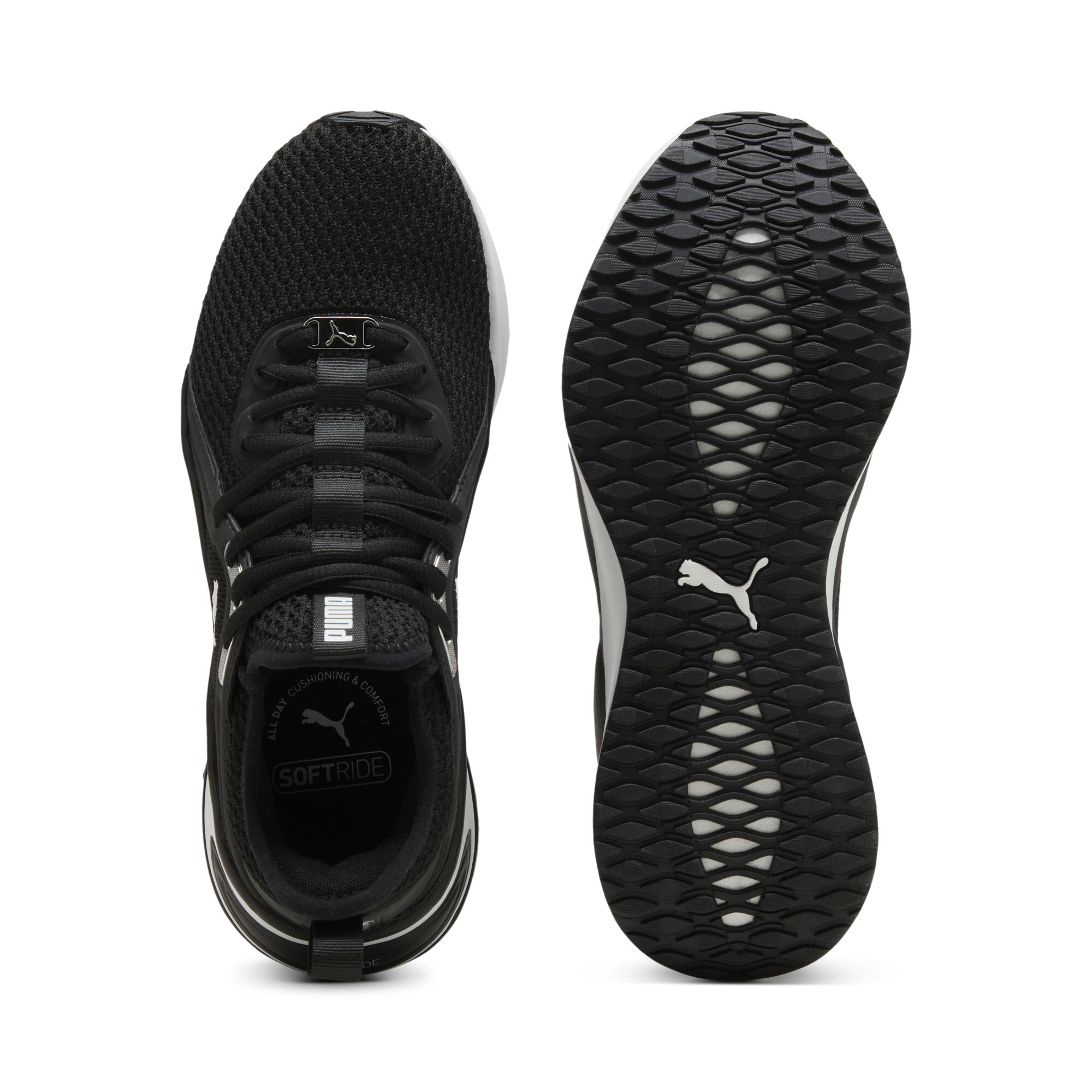 PUMA SOFTRIDE Karma sneakers voor Dames, Zwart/Wit/Zilver, Maat 40 thumbnail 4