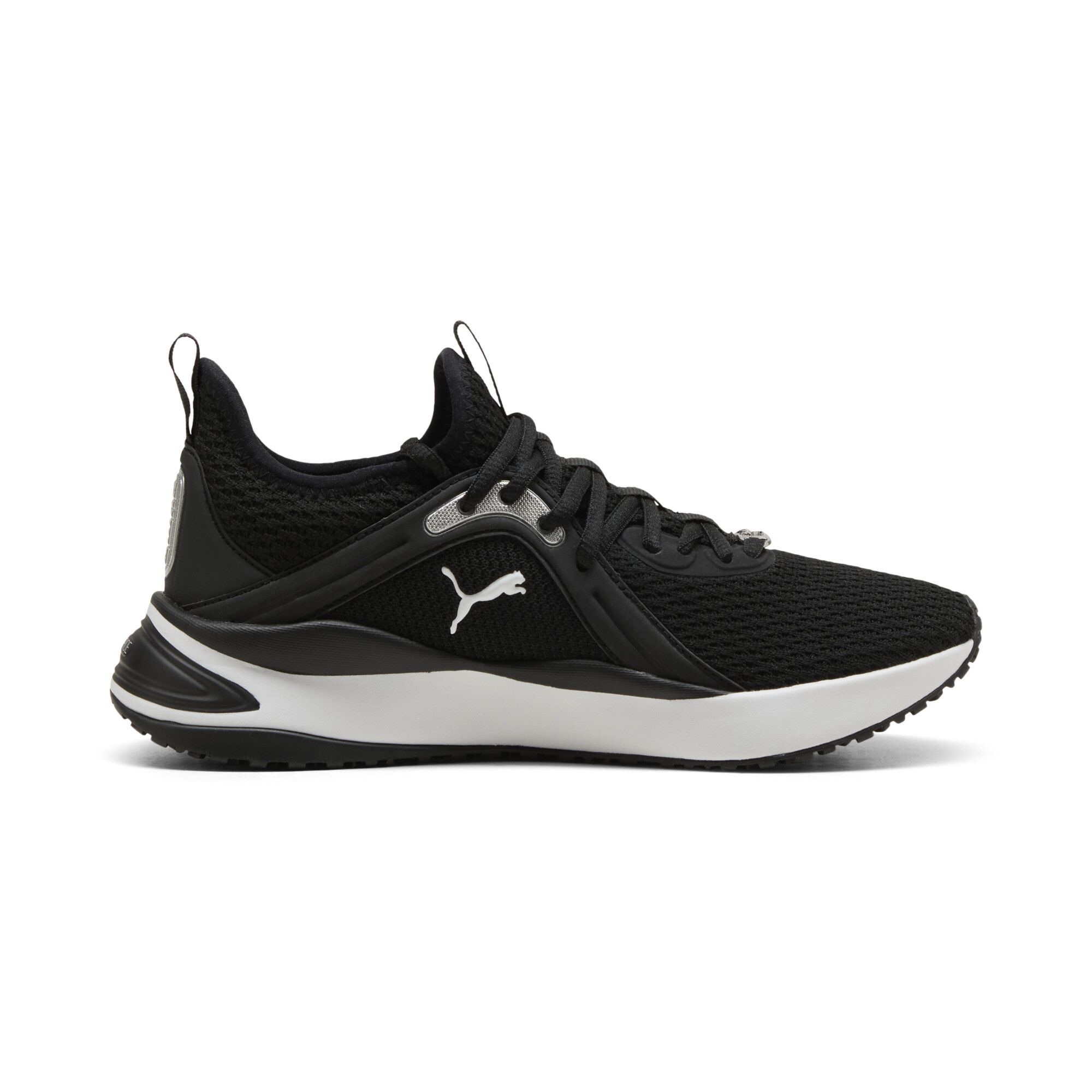 PUMA SOFTRIDE Karma sneakers voor Dames, Zwart/Wit/Zilver, Maat 40 thumbnail 3