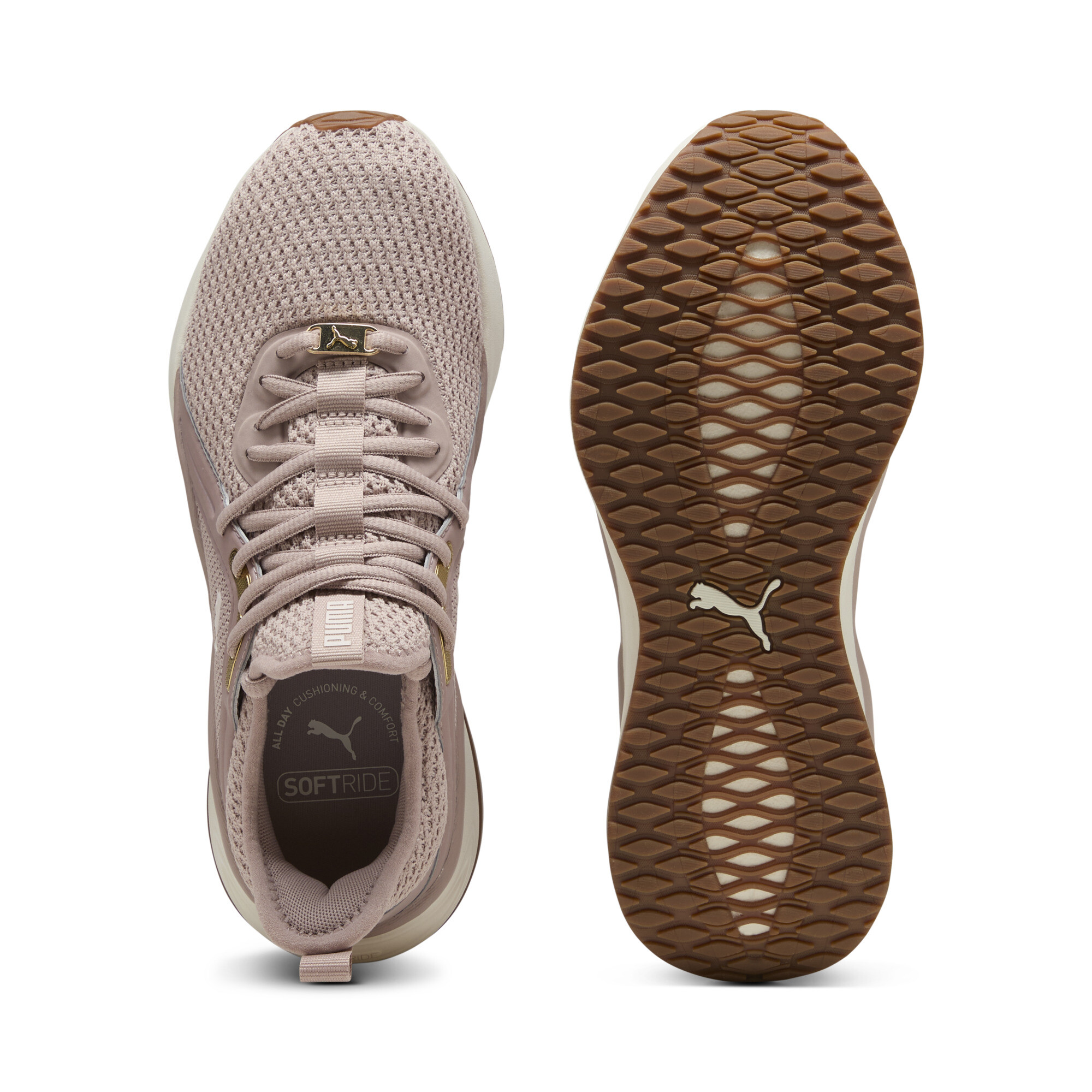 PUMA SOFTRIDE Karma sneakers voor Dames, Roze/Wit/Goud, Maat 39 thumbnail 4