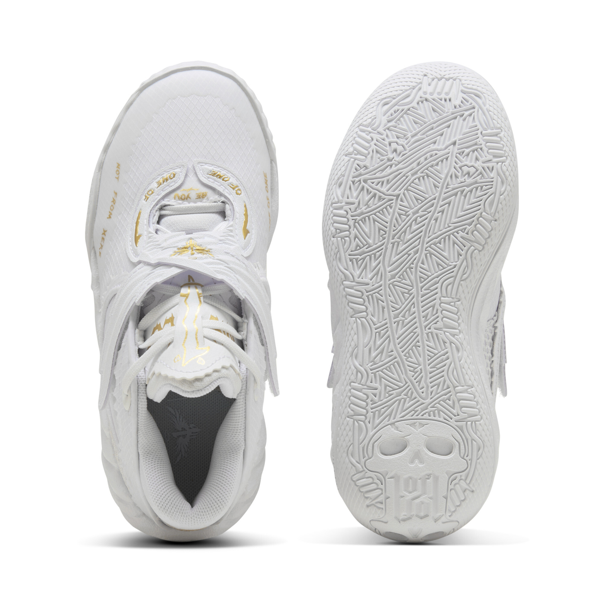 PUMA MB.05 Mist sneakers, Wit/Goud, Maat 29 thumbnail 5