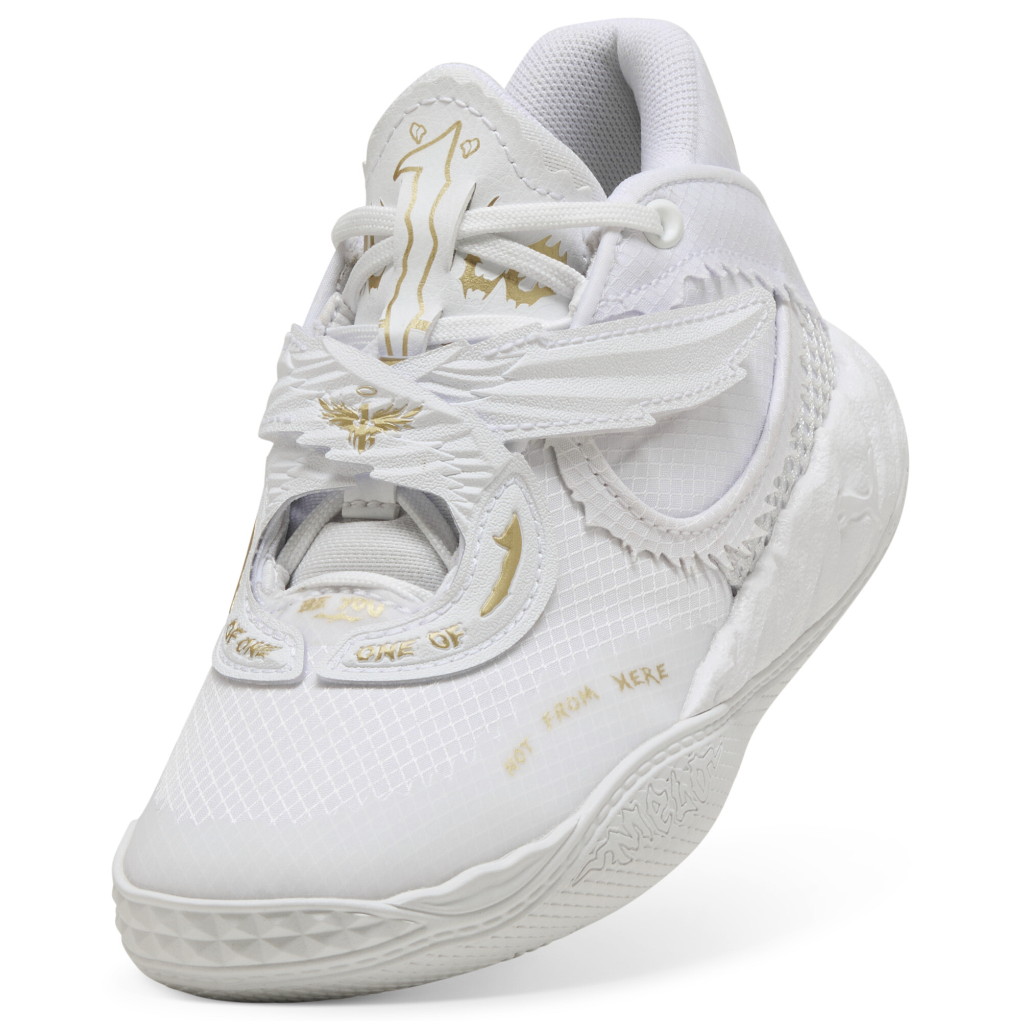 PUMA MB.05 Mist sneakers, Wit/Goud, Maat 29 thumbnail 3