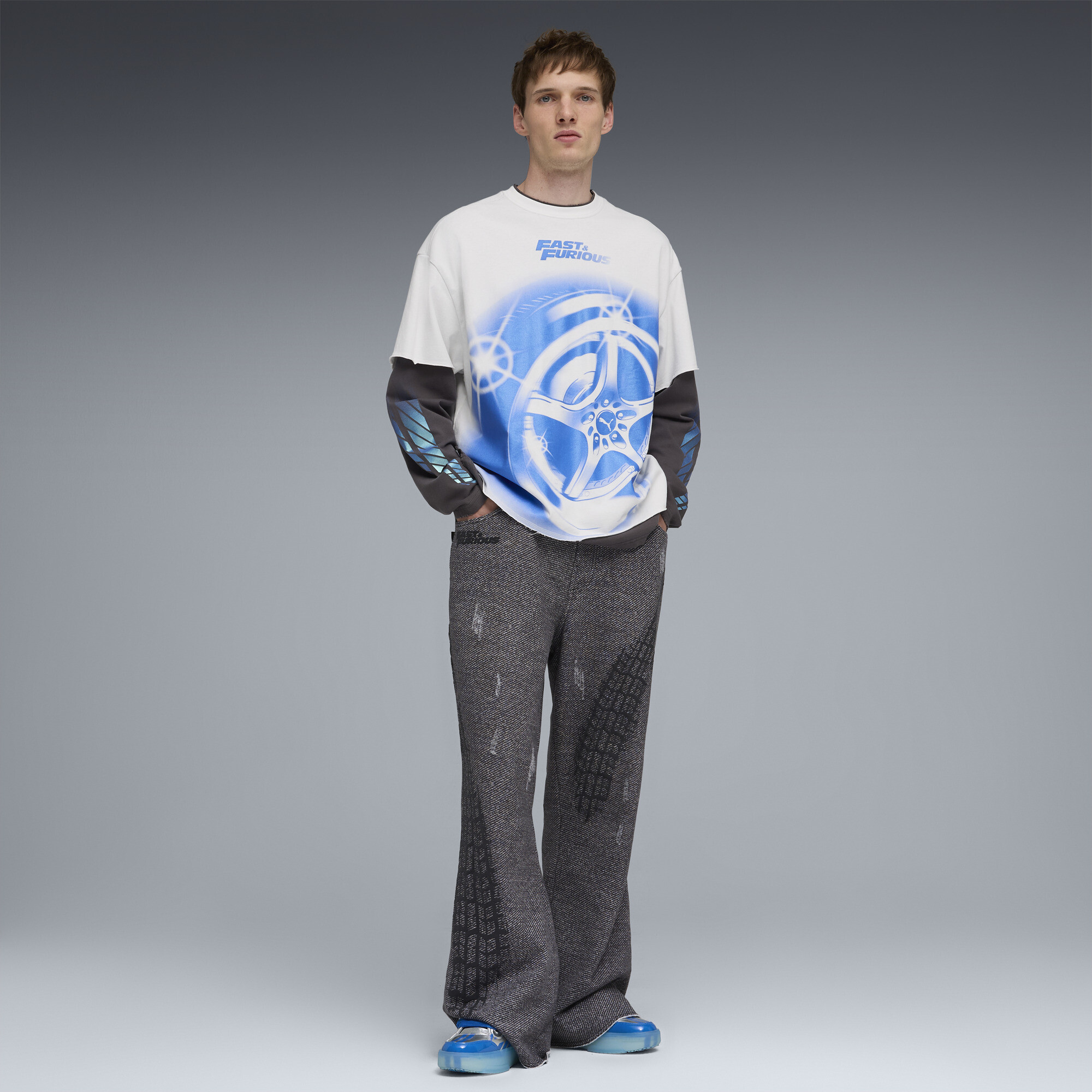 PUMA x FAST&FURIOUS LaFrancé Miami uniseks sneakers, Blauw/Zilver, Maat 51 thumbnail 5