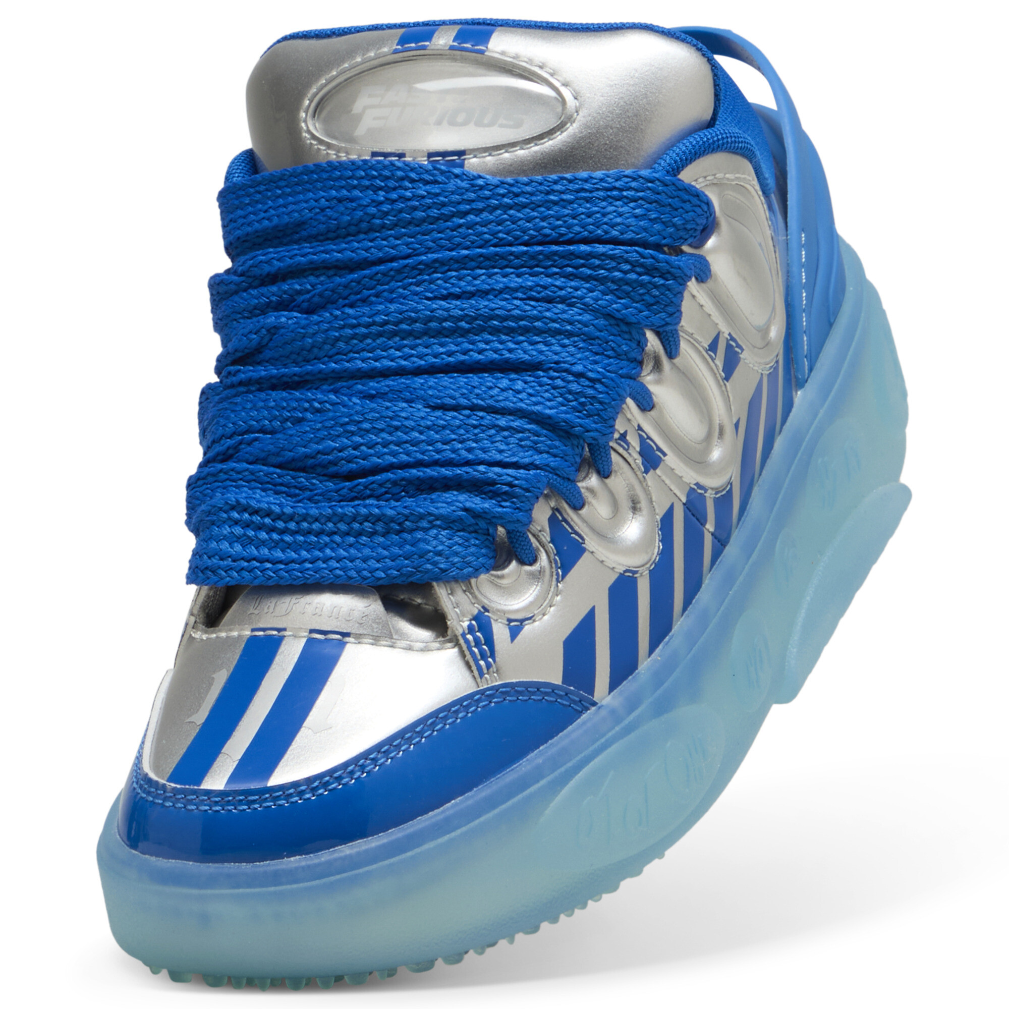 PUMA x FAST&FURIOUS LaFrancé Miami uniseks sneakers, Blauw/Zilver, Maat 35,5 thumbnail 4