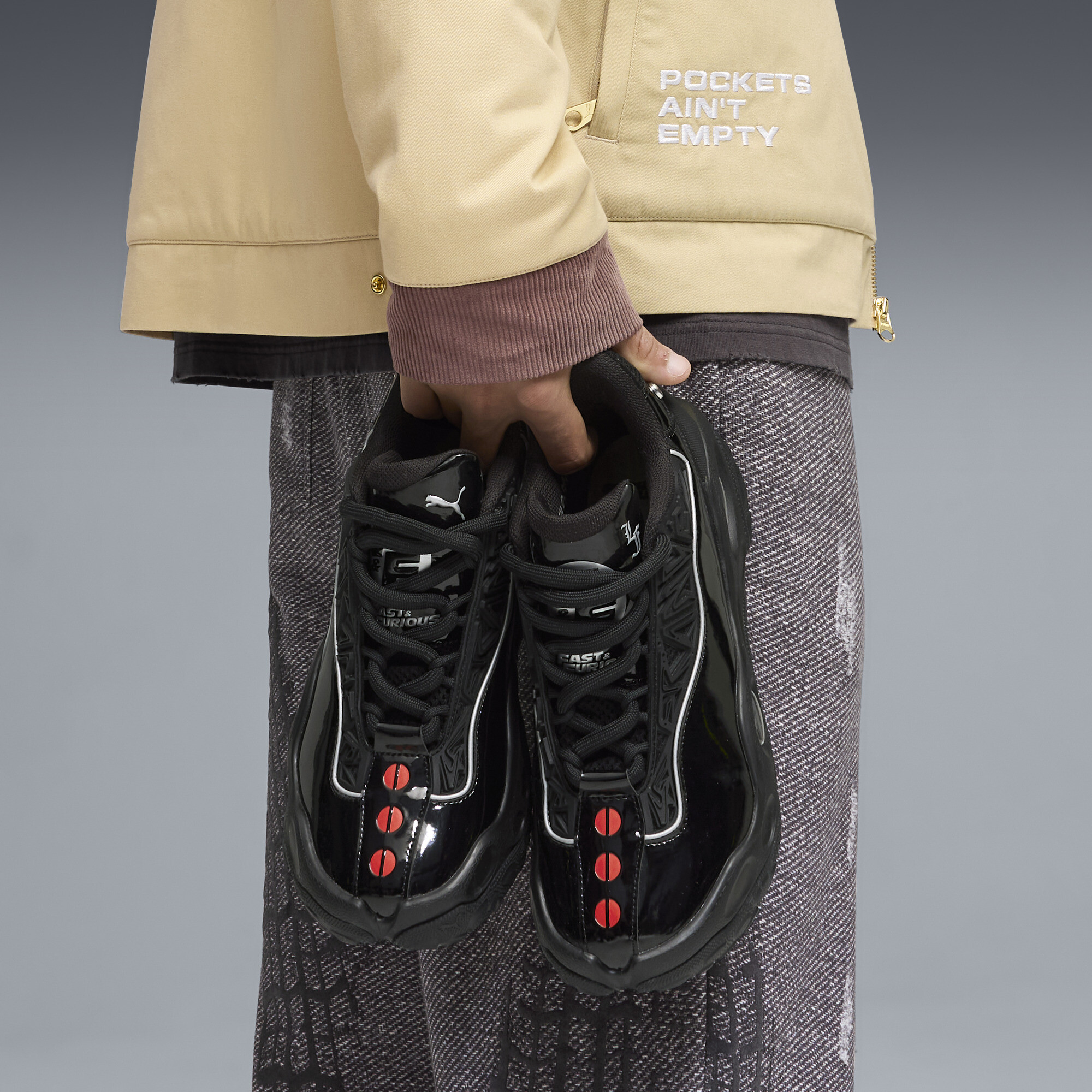 PUMA x FAST&FURIOUS LaFrancé RNR LA uniseks sneakers, Zwart/Geel, Maat 51 thumbnail 6