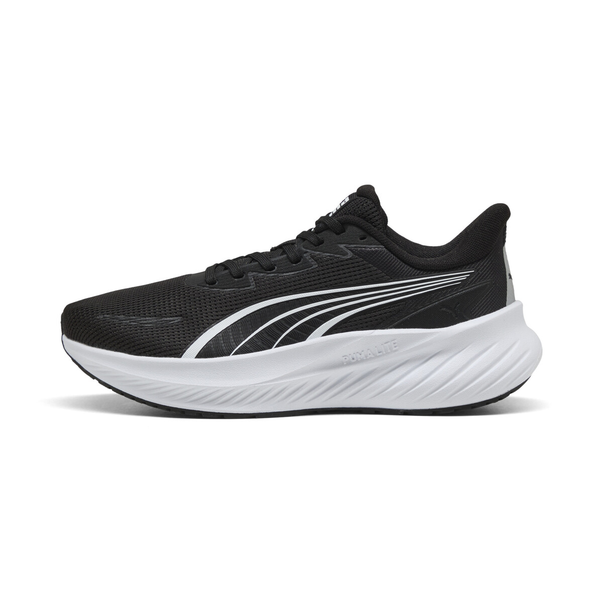 Pounce Lite 2 Running Shoes Youth in Black/Silver White by PUMA, UK 6