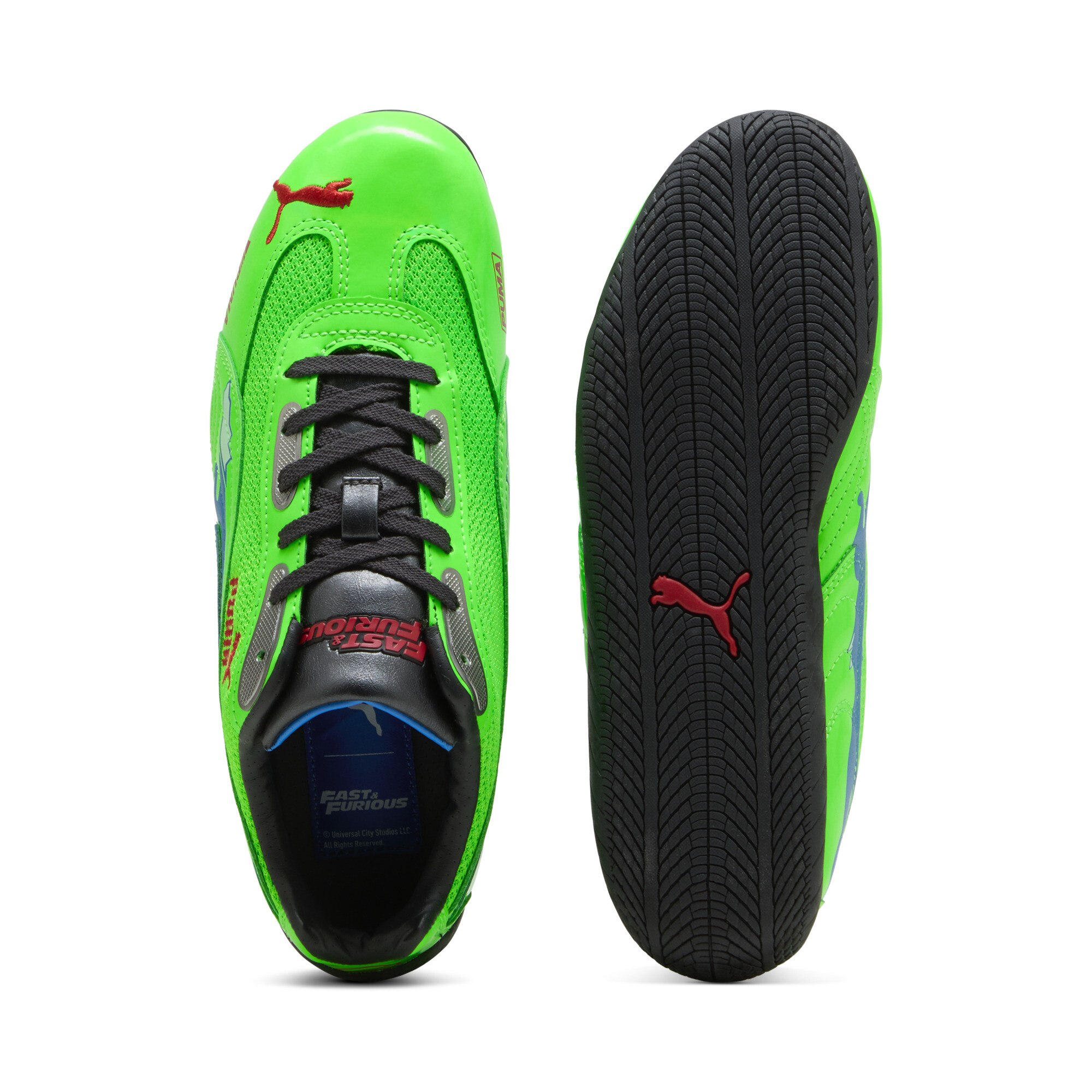 PUMA x FAST&FURIOUS LA Speedcat uniseks sneakers, Blauw/Groen/Zwart, Maat 37 thumbnail 4