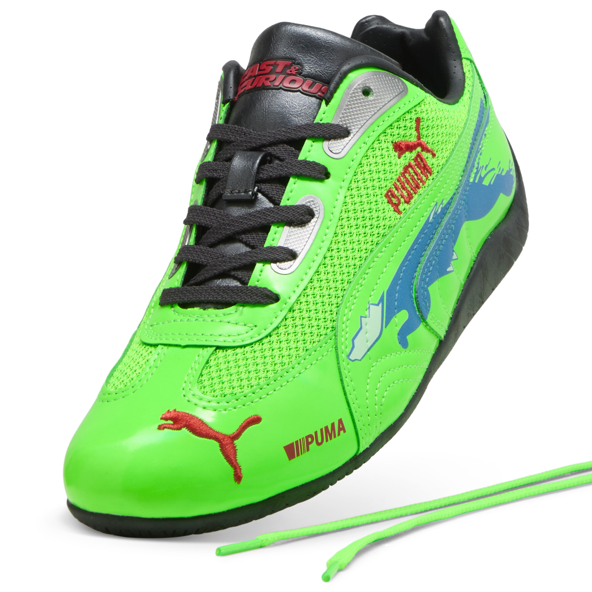 PUMA x FAST&FURIOUS LA Speedcat uniseks sneakers, Blauw/Groen/Zwart, Maat 37 thumbnail 2
