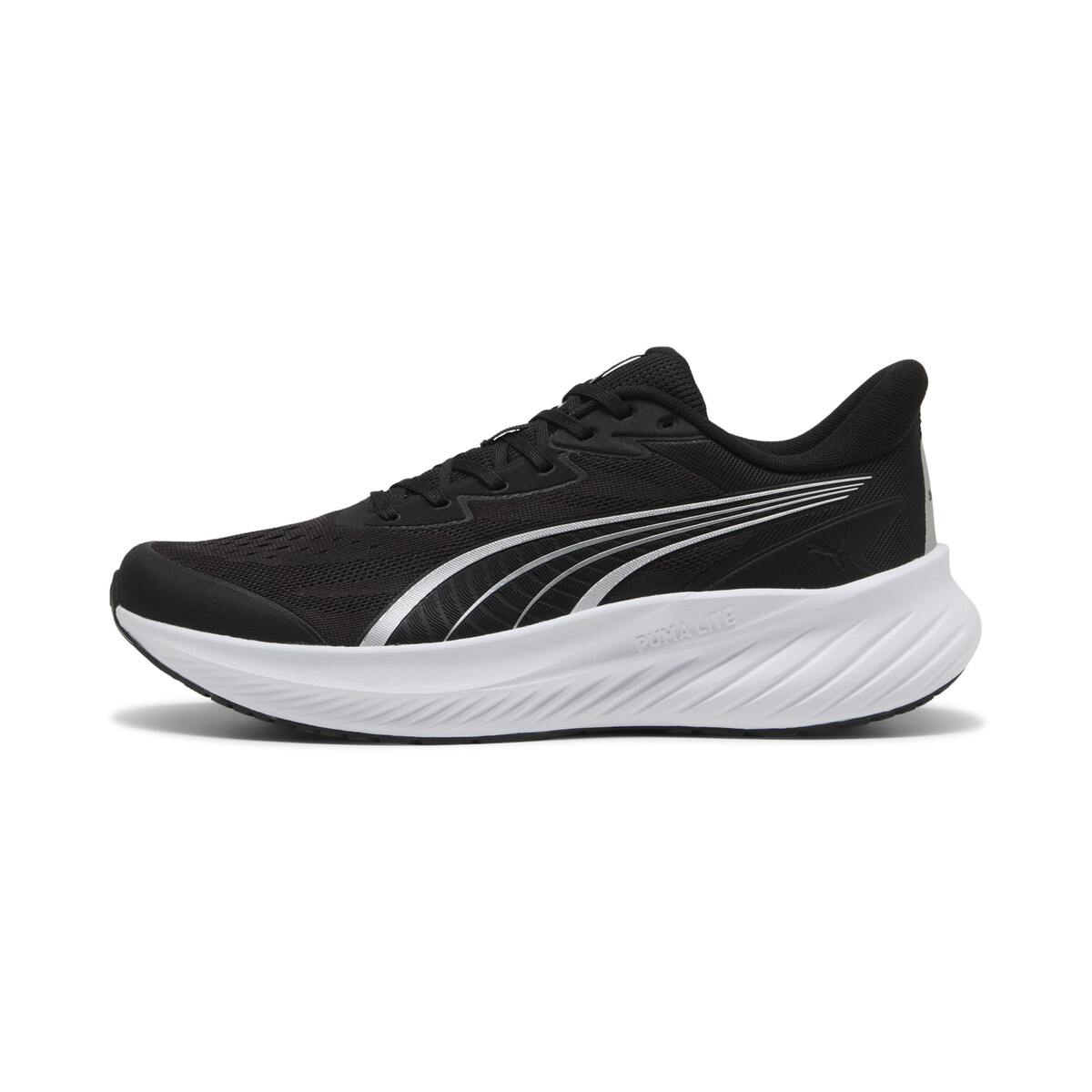 Pounce Lite 2 Engineered Running Shoes Unisex in Black/Silver by PUMA, UK 10