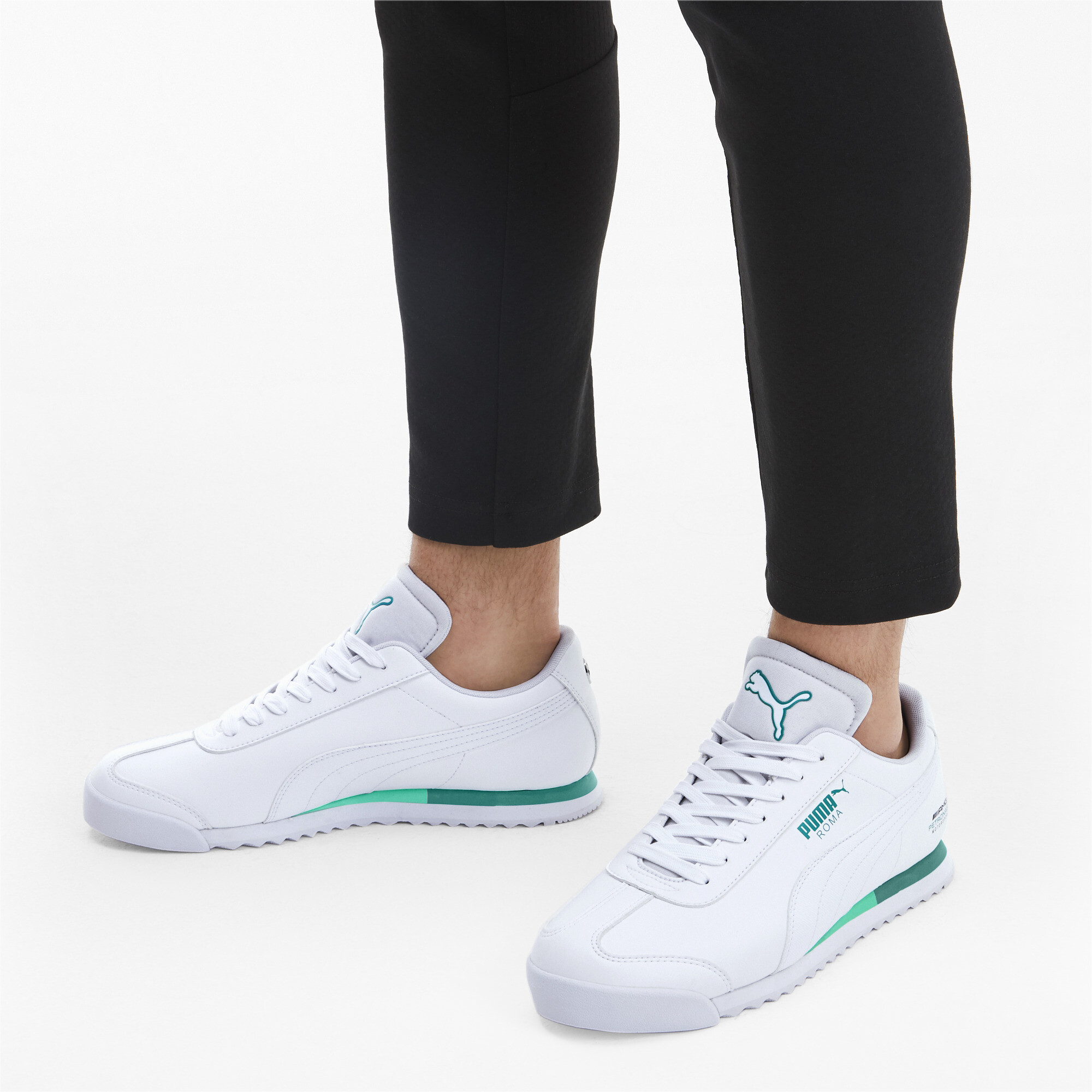 Puma lifestyle sd. Puma men's Mercedes AMG Petronas ROMA Sneaker on Leg.