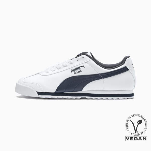 Shop Puma Roma Basic Sneakers In White-new Navy