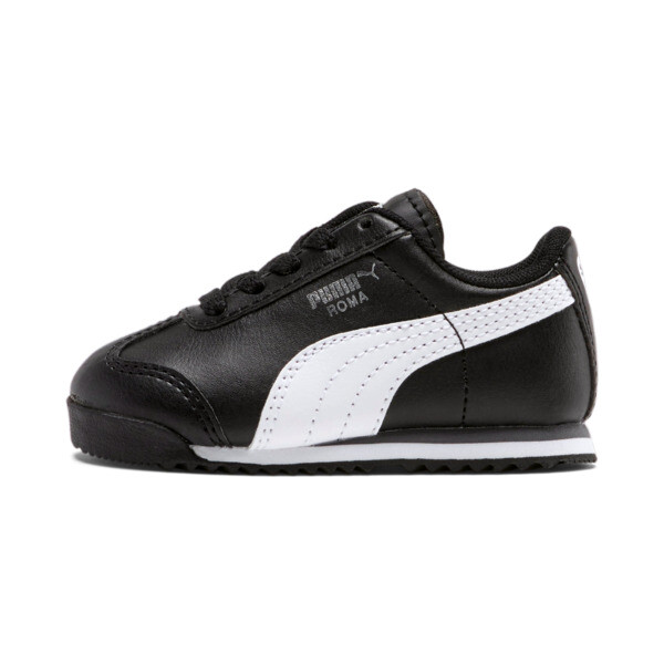 Shop Puma Roma Basic Toddler Shoes In Black-white- Silver