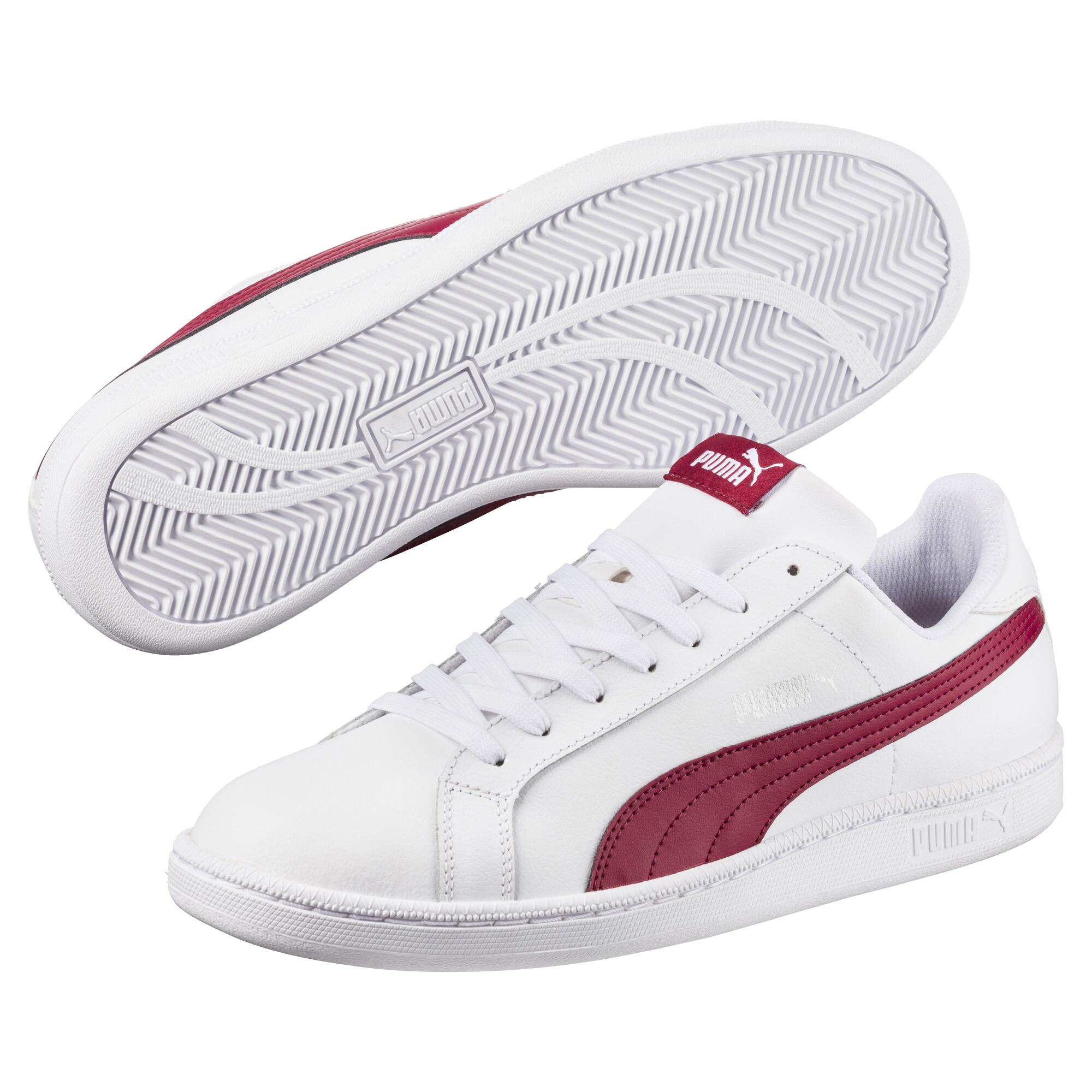 【プーマ公式通販】 プーマ スマッシュ レザー スニーカー ユニセックス ユニセックス Puma White-Tibetan Red ｜PUMA.com