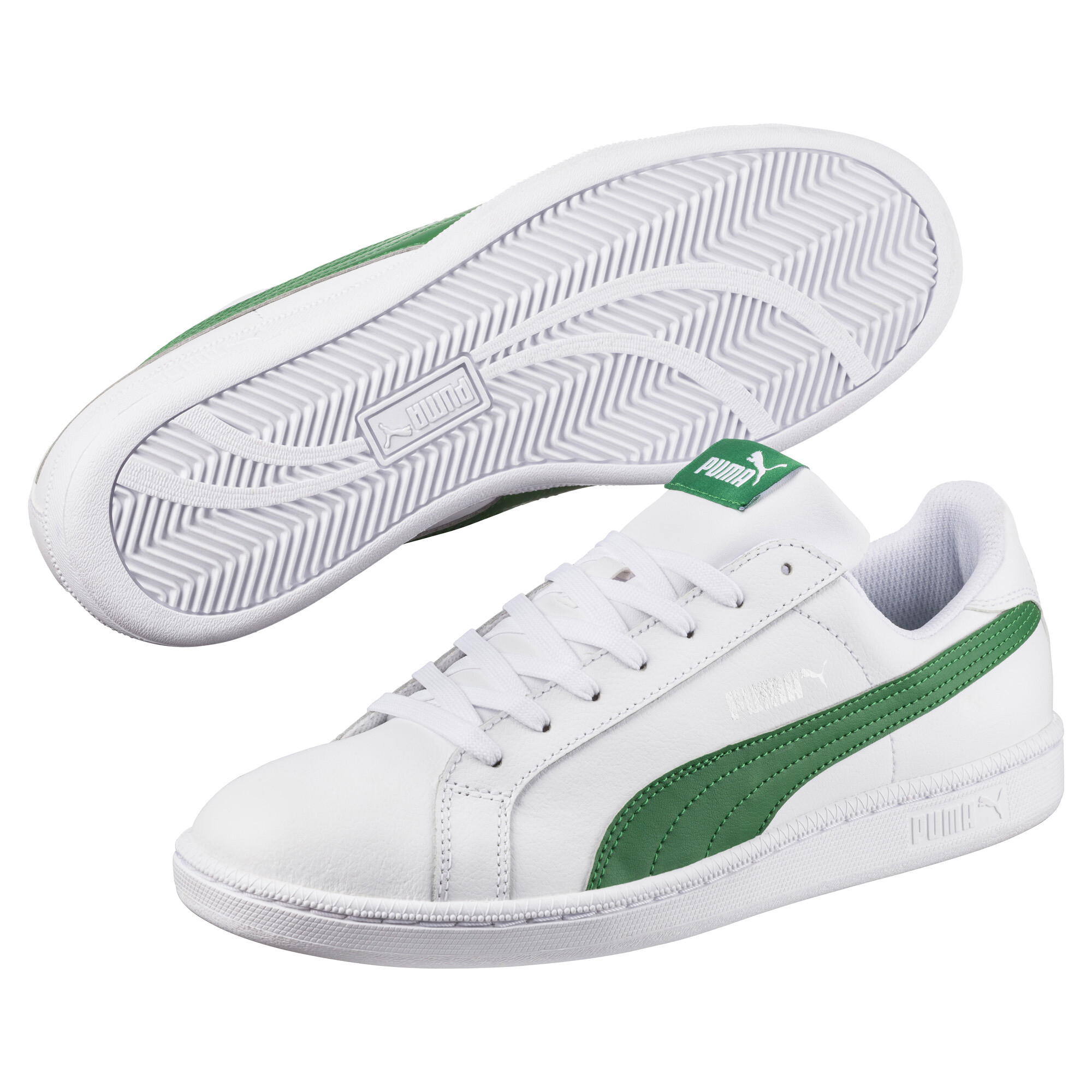 【プーマ公式通販】 プーマ スマッシュ レザー スニーカー ユニセックス ユニセックス Puma White-Verdant Green ｜PUMA.com