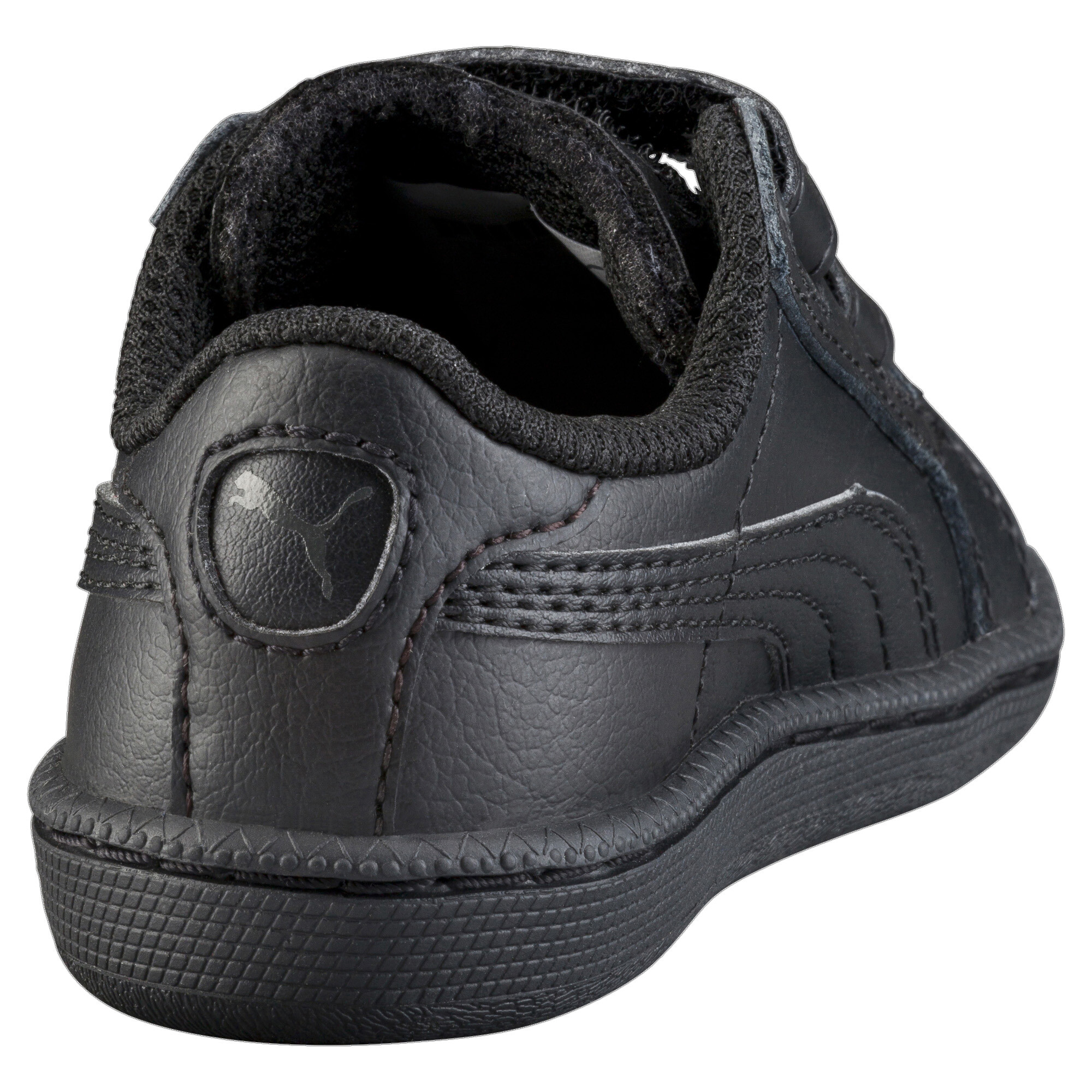 PUMA Smash Baby Trainers Shoes In Black, Size EU 23, Leather