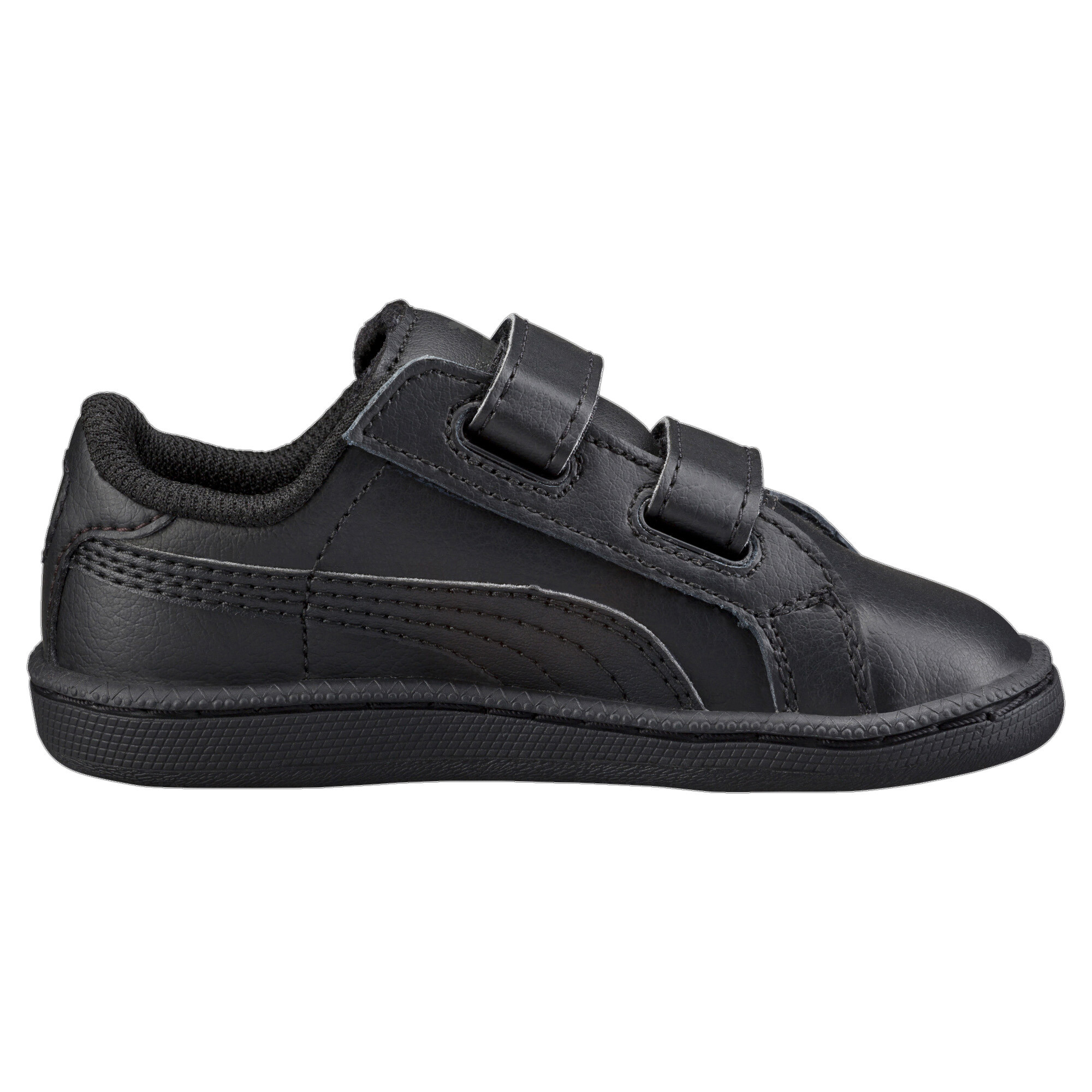 PUMA Smash Baby Trainers Shoes In Black, Size EU 23, Leather