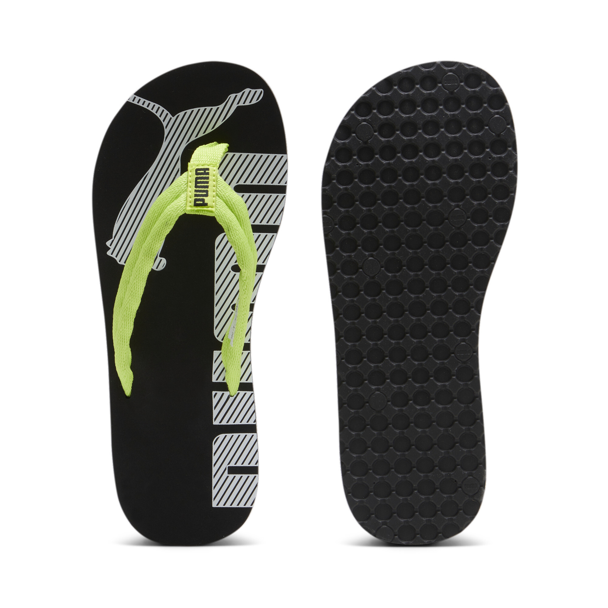 Puma Epic Flip v2 Sandalen Kinder | Mit Logo Print | Lime Pow/Black/White | Größe: 38