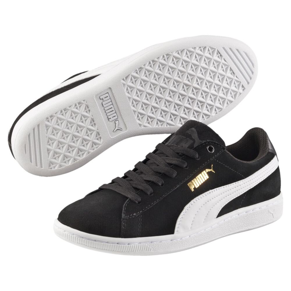 puma soft foam black and white