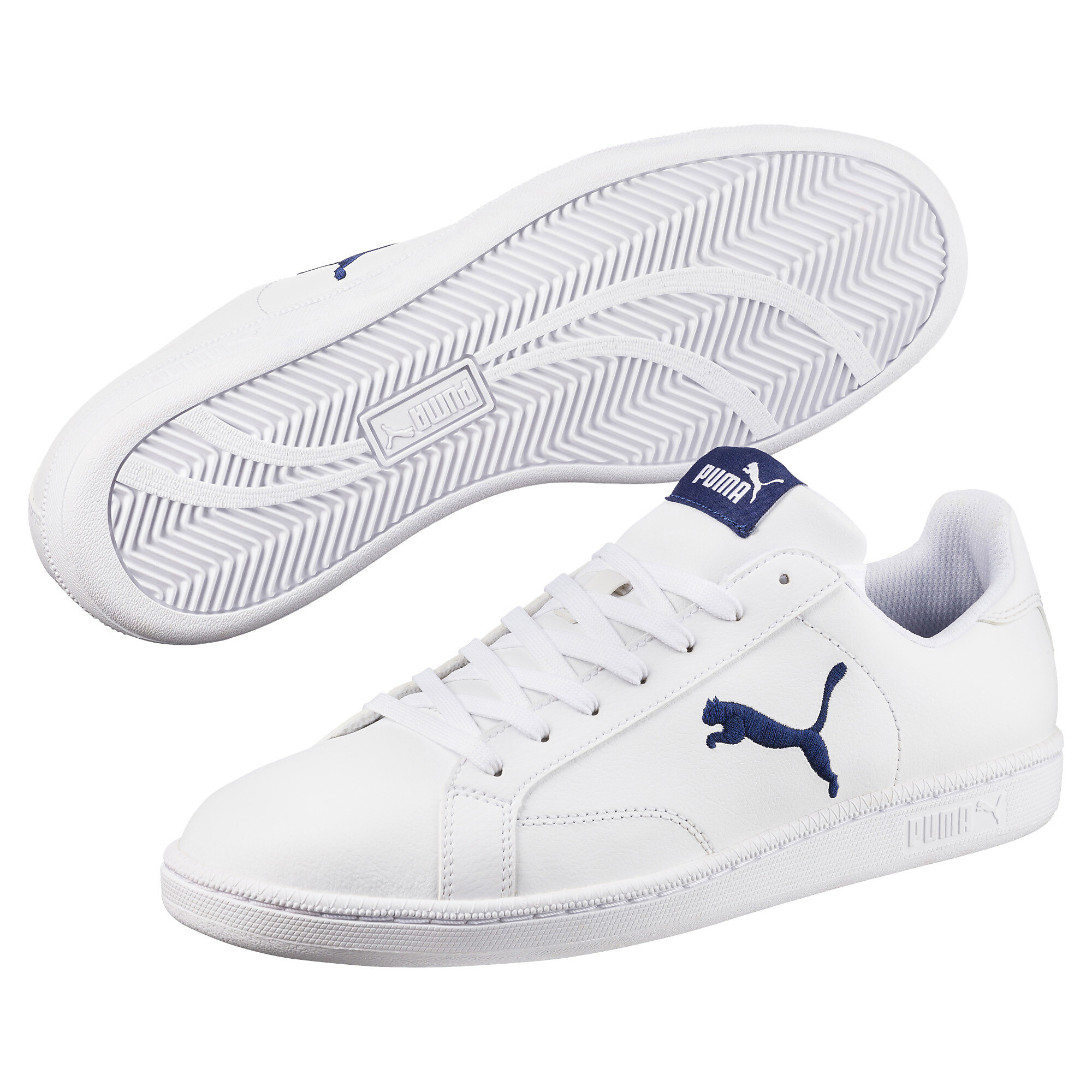 21%OFF！ ユニセックス プーマ スマッシュ キャット L スニーカー ユニセックス Puma White-Blue Depths ｜PUMA.com