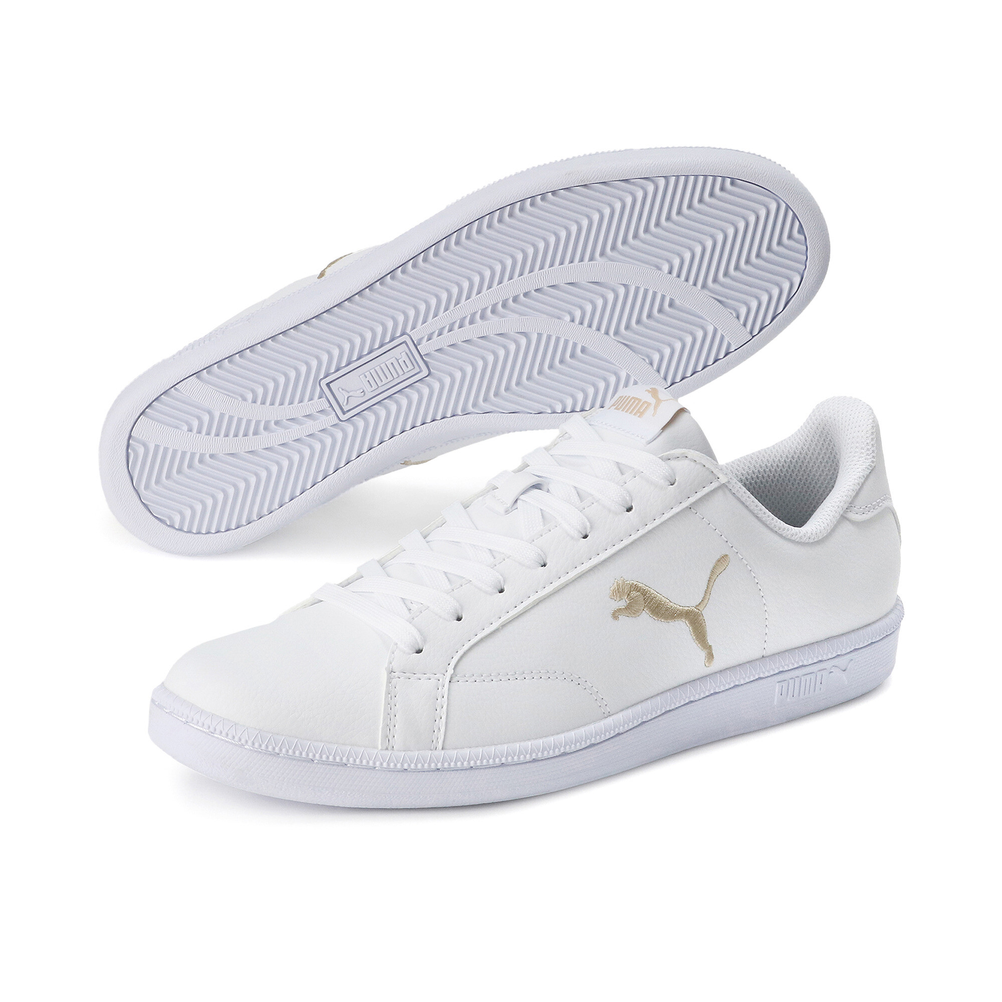 21%OFF！ ユニセックス プーマ スマッシュ キャット L スニーカー ユニセックス Puma White-Puma White-Peyote ｜PUMA.com