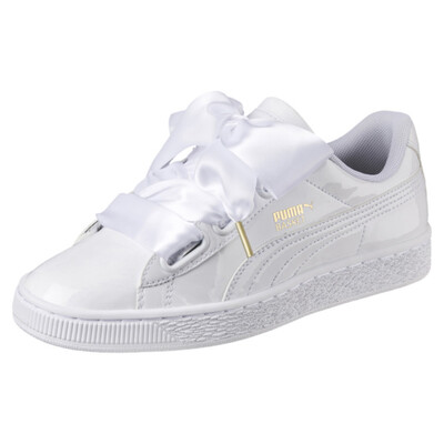 puma basket heart white shine