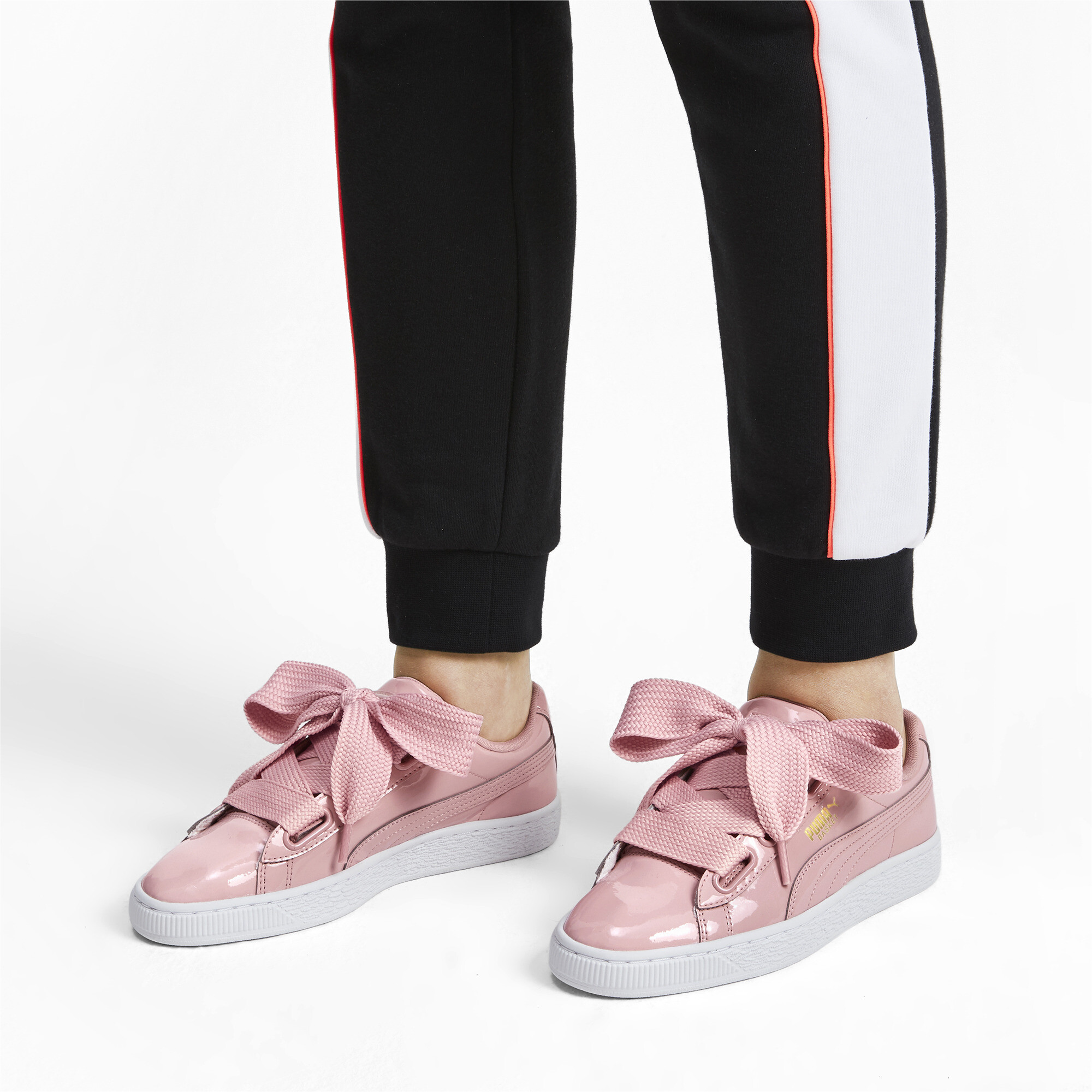 basket heart patent sneakers