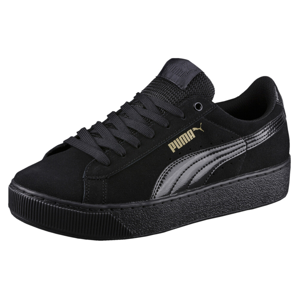 black platform puma trainers