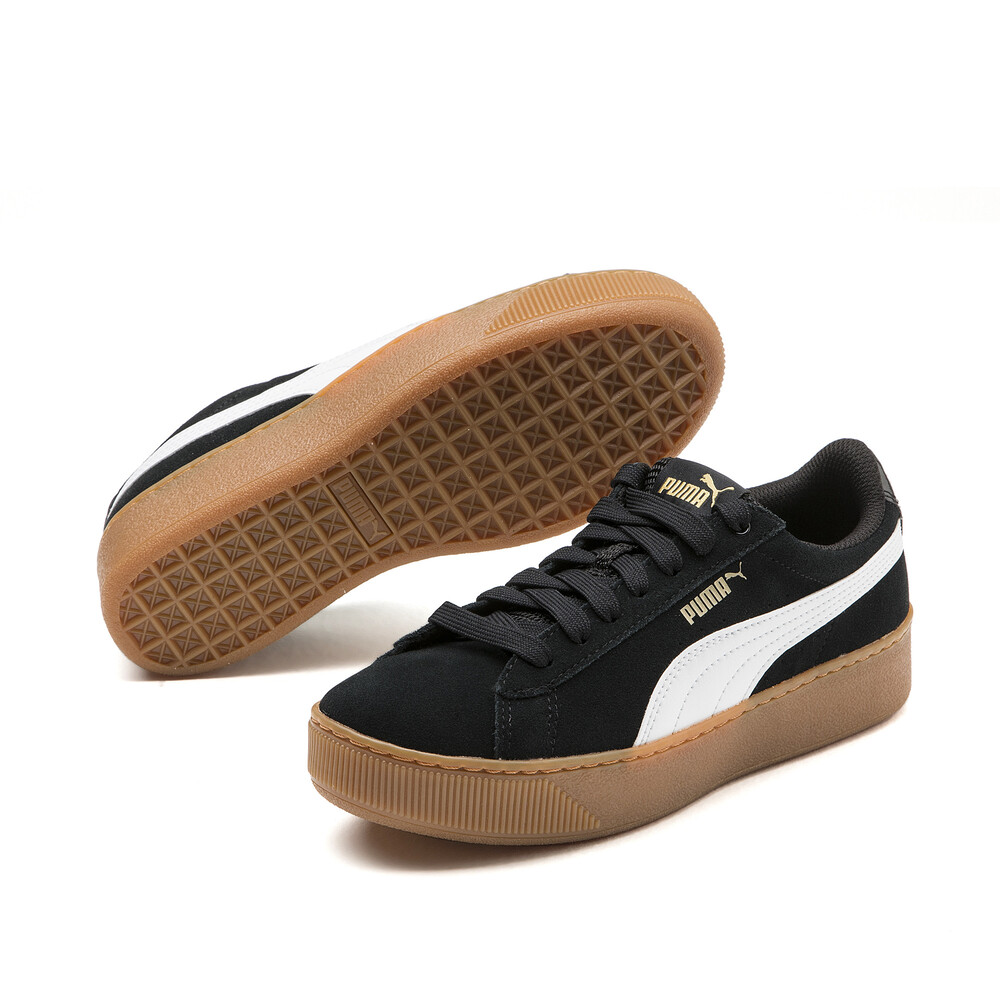 puma vikky platform black white