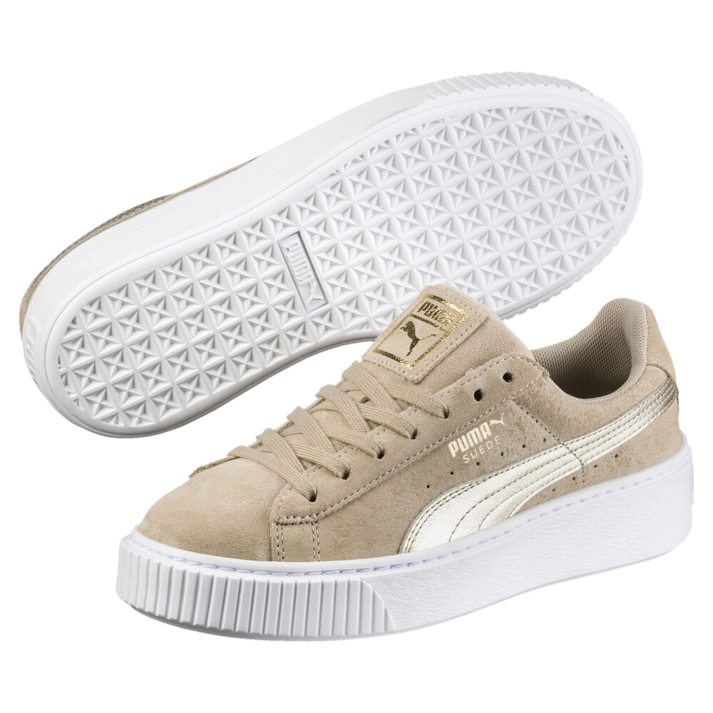 Suede Platform Metallic Safari Kadin Ayakkabi Bej Puma Puma Turkiye Resmi Alisveris Sitesi