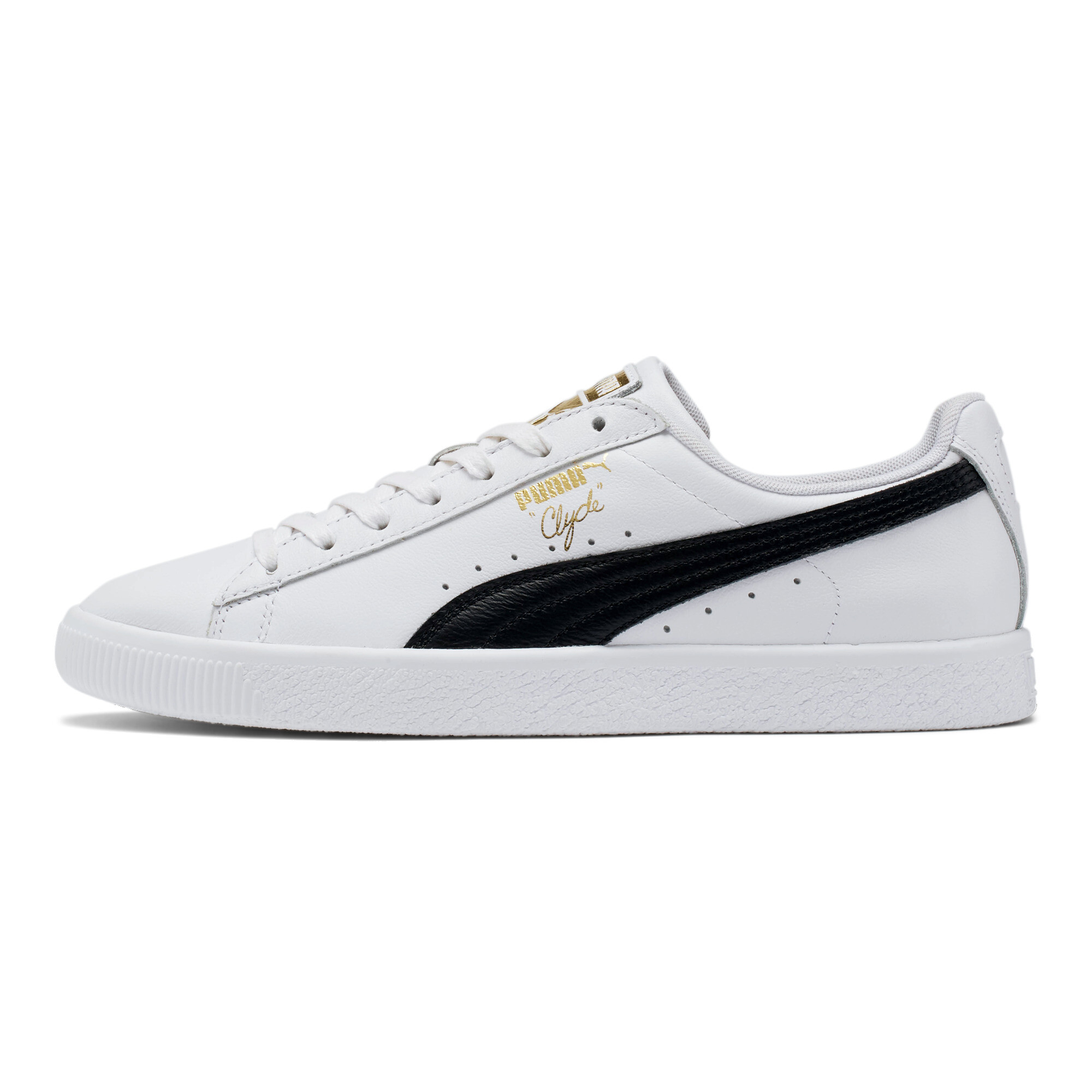 puma clyde black and white
