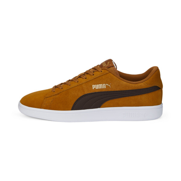 PUMA Smash v2 Sneakers in Desert Tan/Dark Chocolate/Team Gold - 364989_68