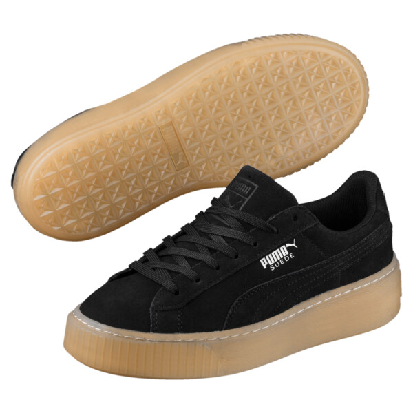 tan puma platform sneakers