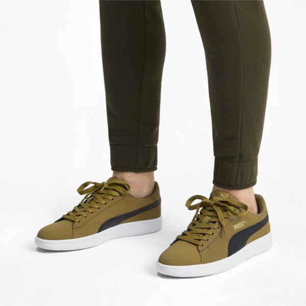 puma smash v2 white green