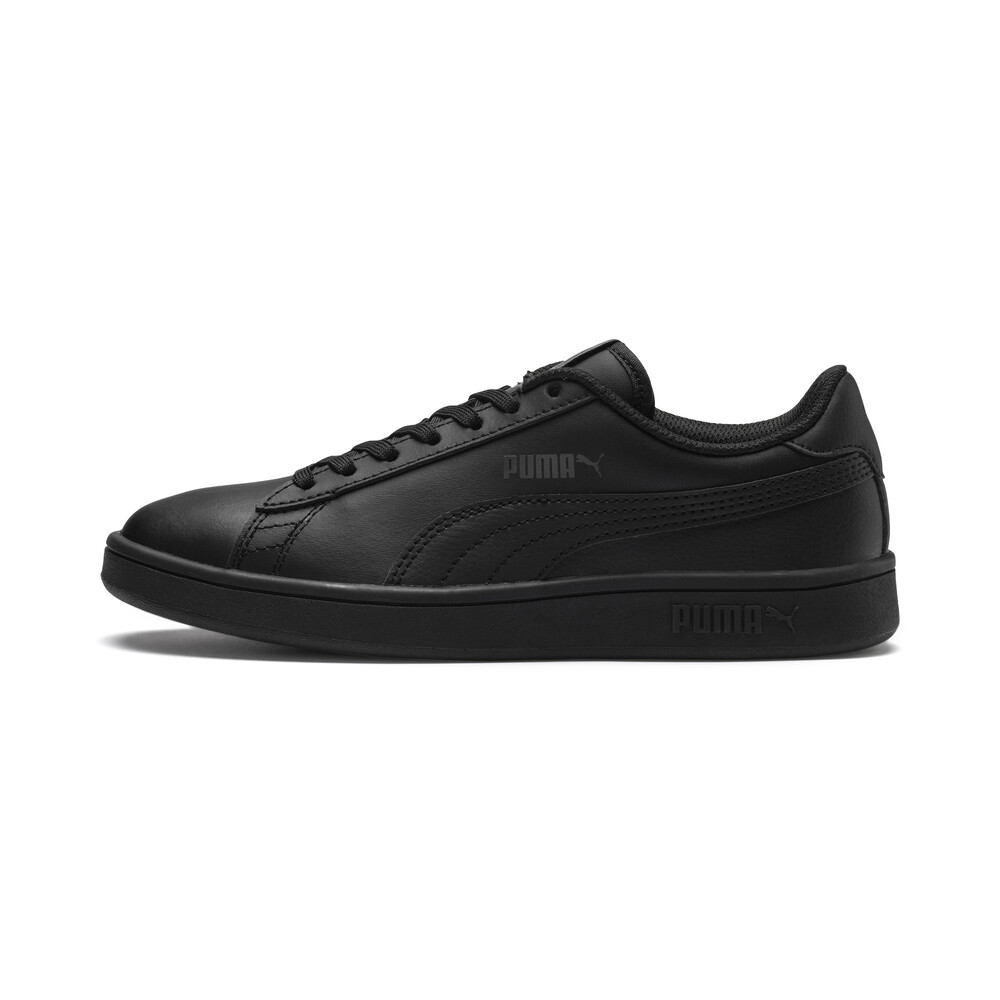 Smash V2 Leather Kids' Sneakers | Black - PUMA