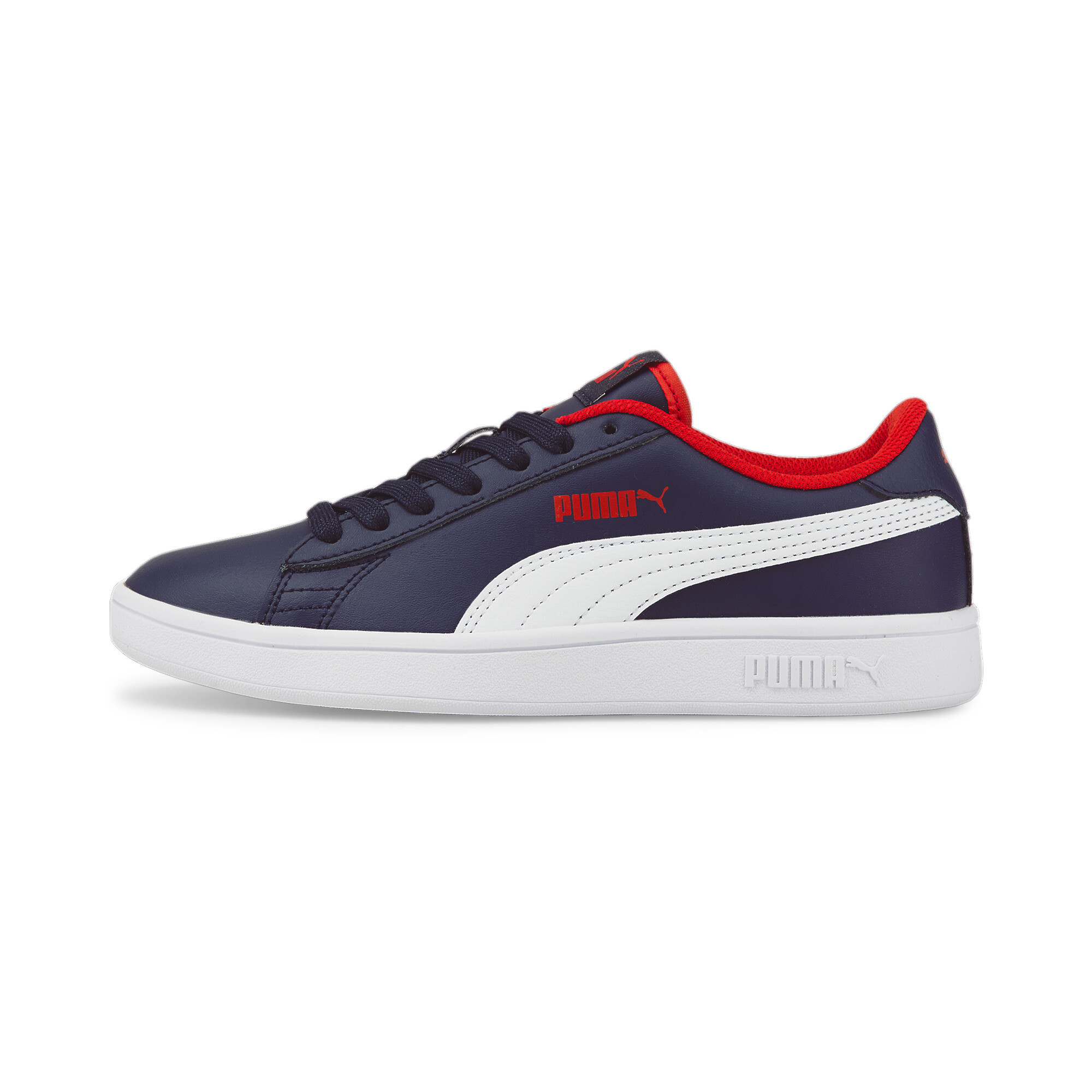 Puma Smash V2 Sneakers Teenager Schuhe Für Für Kinder | Mit Plain | Peacoat/White/High Risk Red | Größe: 37.5