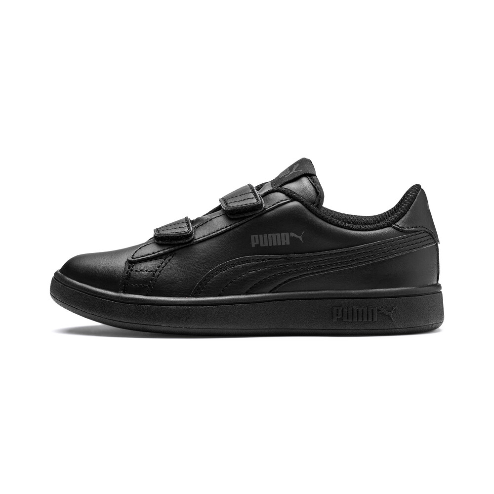Smash V2 Leather Kids Preschool Sneakers Black Puma