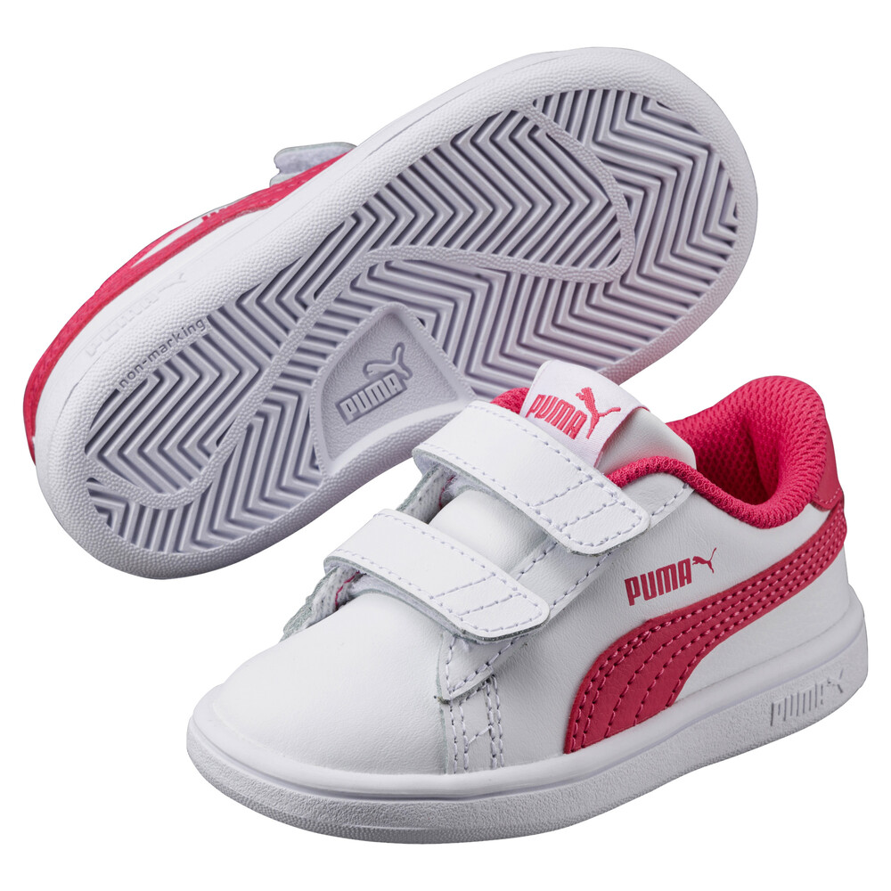 

PUMA - Детские кеды Puma Smash v2 L V Inf – Puma White-Paradise Pink –, Белый