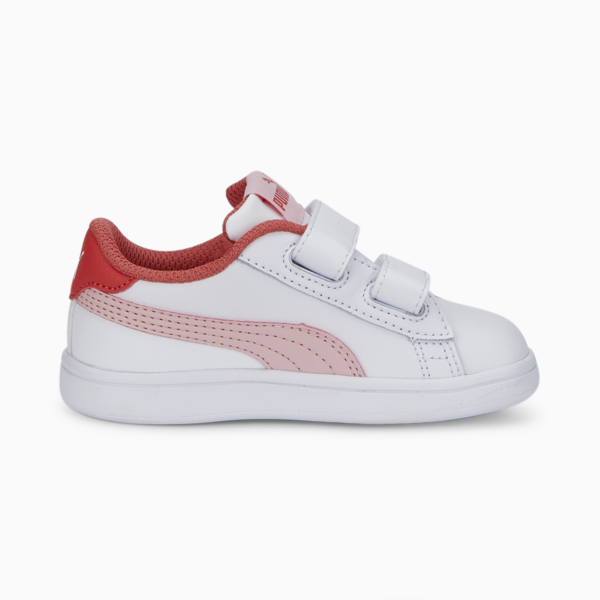 Tenis para niños Smash v2, Puma White-Almond Blossom-Salmon, large-MEX