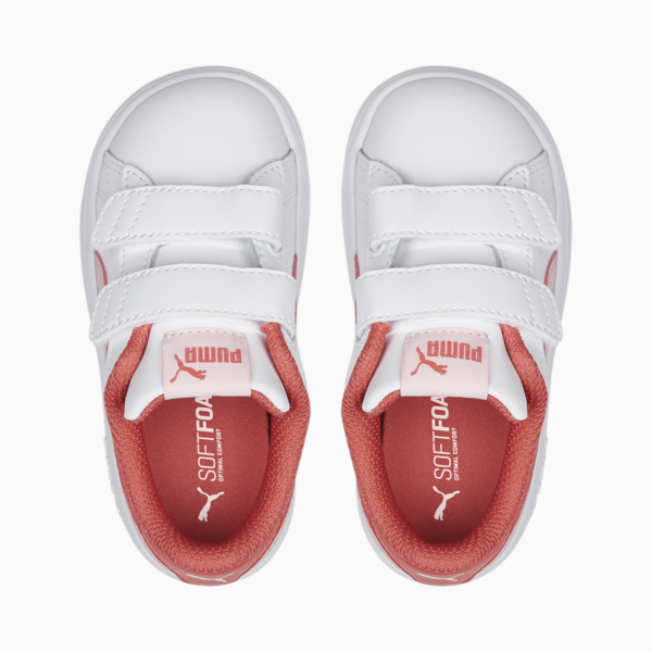 Tenis para niños Smash v2, Puma White-Almond Blossom-Salmon, large-MEX