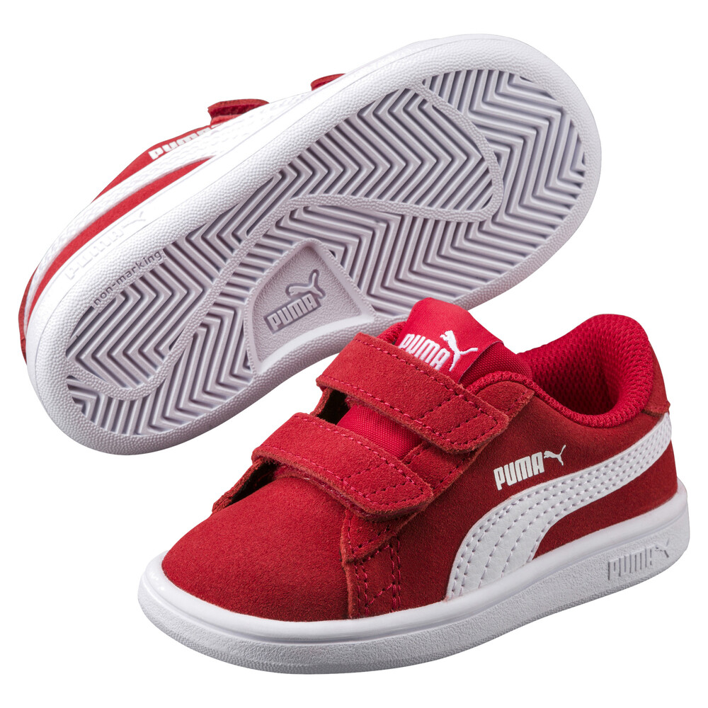 Smash V2 Suede Kids PreSchool Sneakers Red PUMA