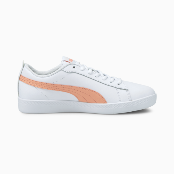Smash v2 Leather Women's Trainers, Puma White-Apricot Blush-Puma Black, large-ZAF