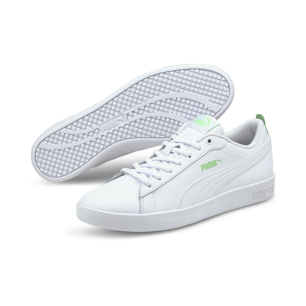 

PUMA - female - Кеды PUMA Smash Wns v2 L – Puma White-Puma White-Summer Green –, Белый