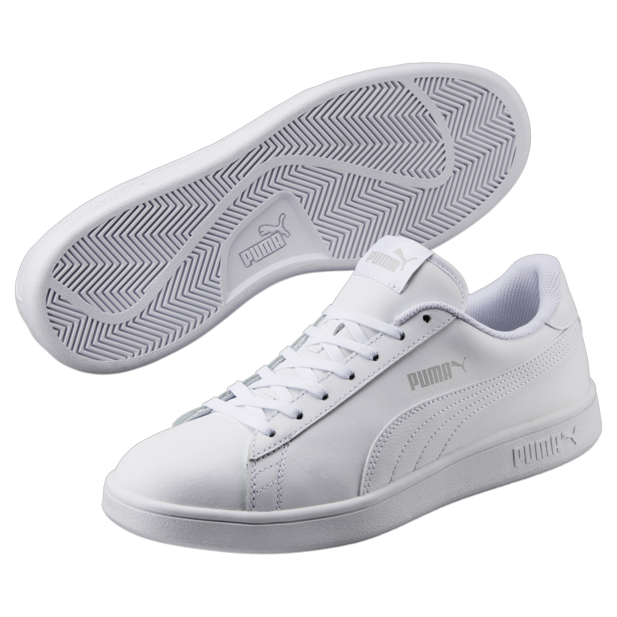 puma leather white shoes